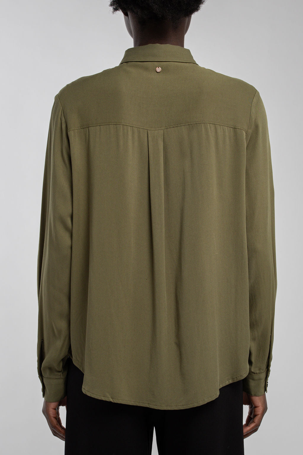 Teddy Smith C-Elisa chemise olive fluide