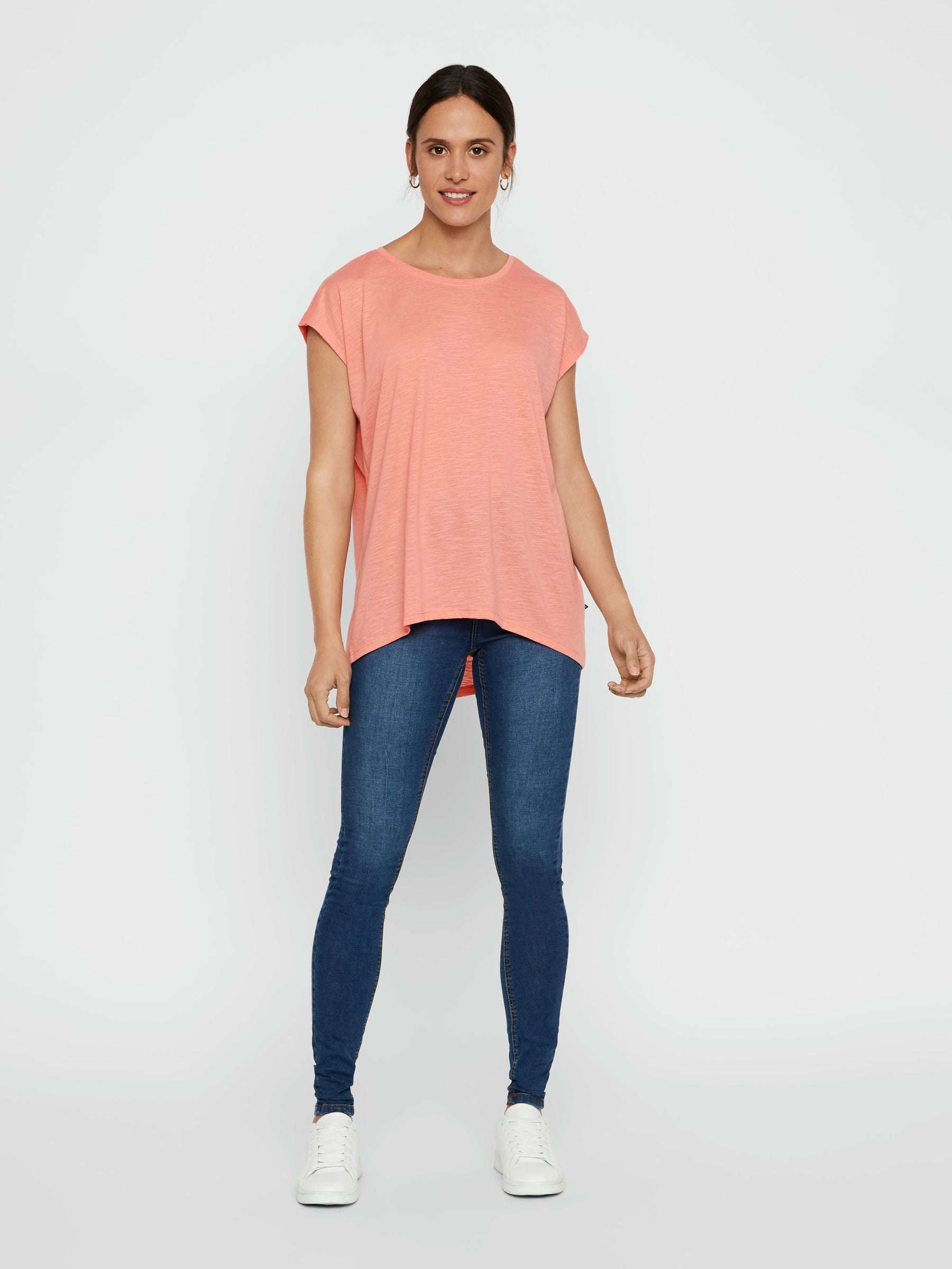 Noisy May t-shirt oversize col rond ourlet arrondi