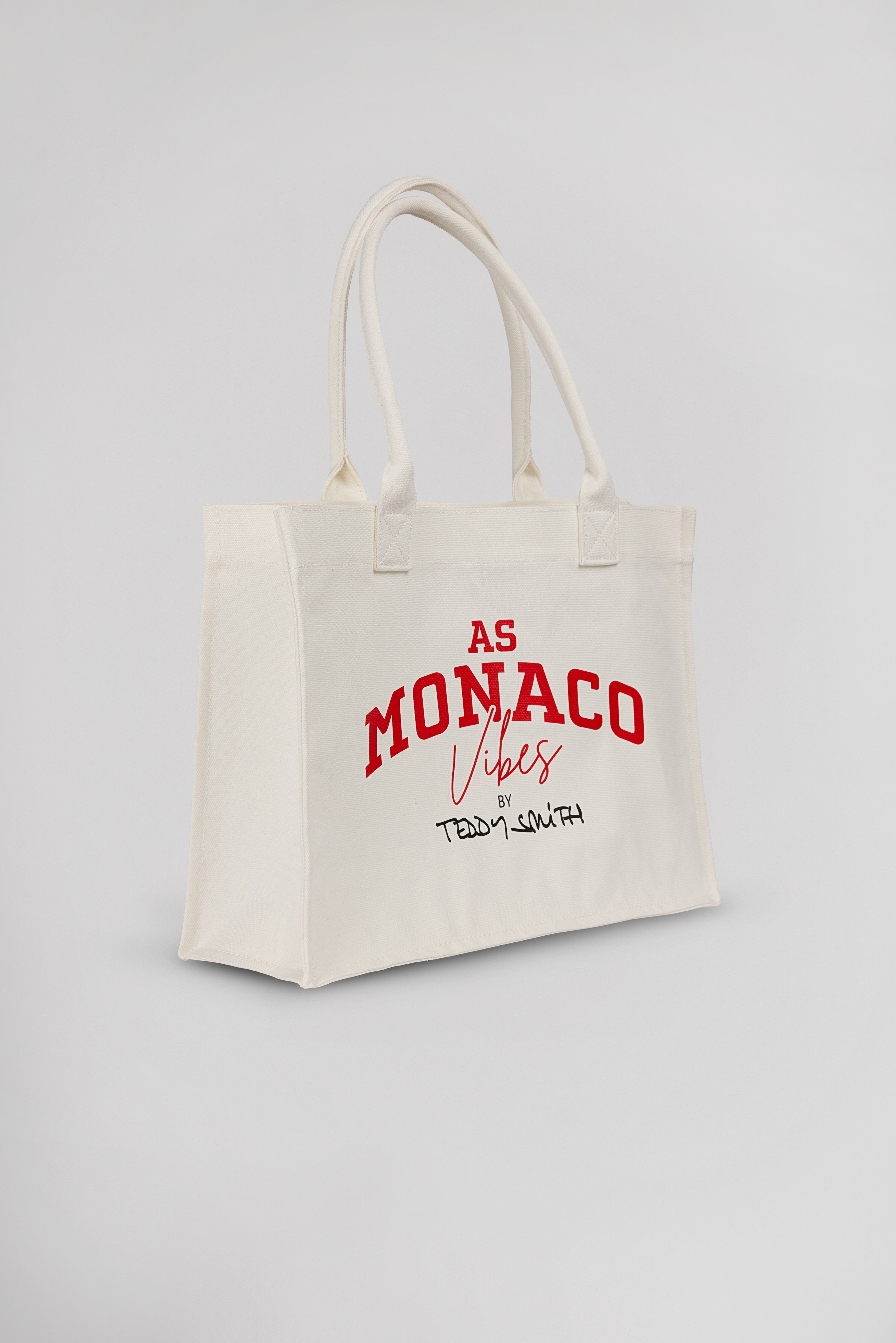 Teddy Smith Vibes S-Monaco Middle White sac cabas toile