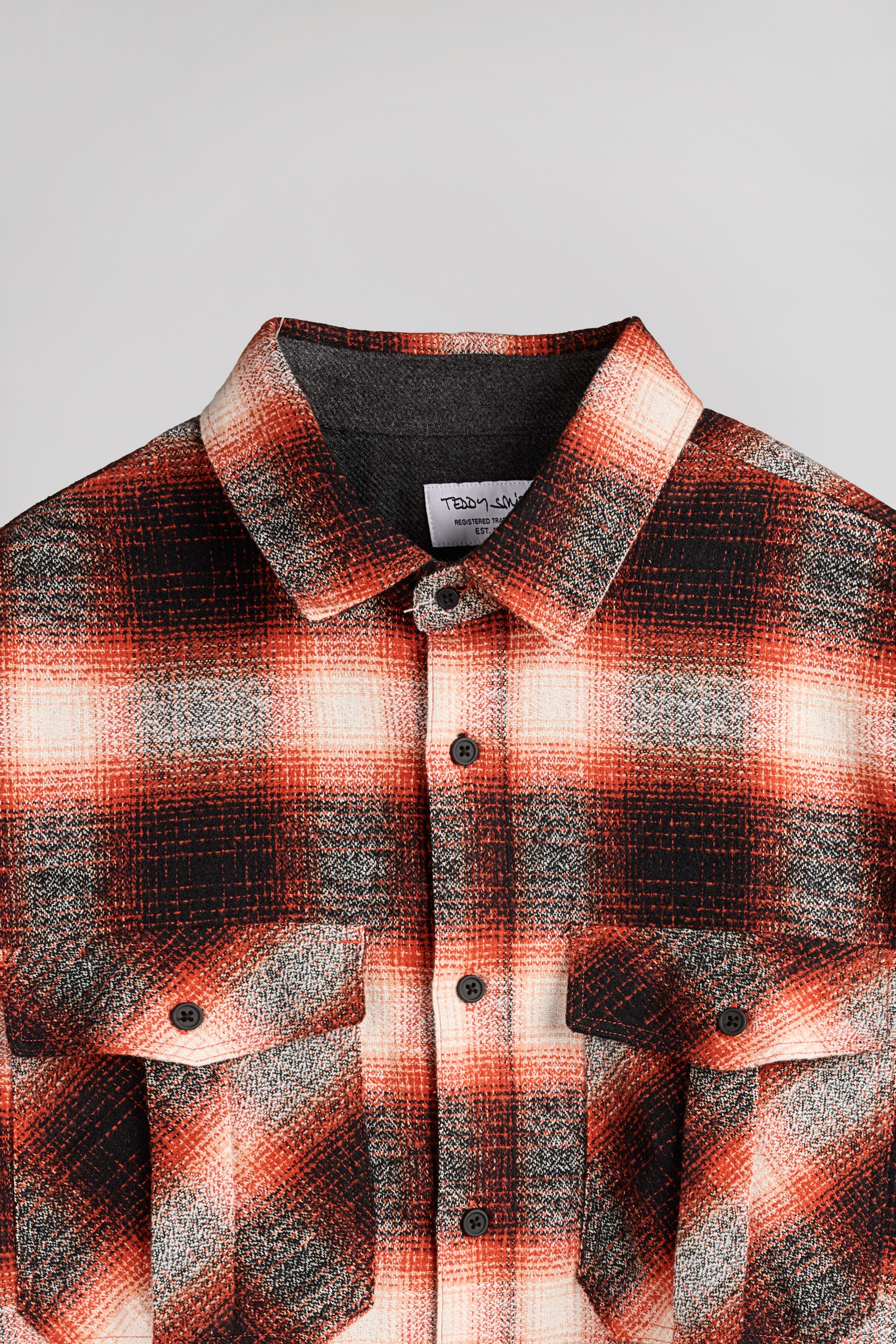 Teddy Smith C-Peak ML chemise carreaux orange