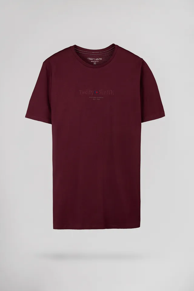 Teddy Smith T-Jim MC t-shirt col rond dark wine homme