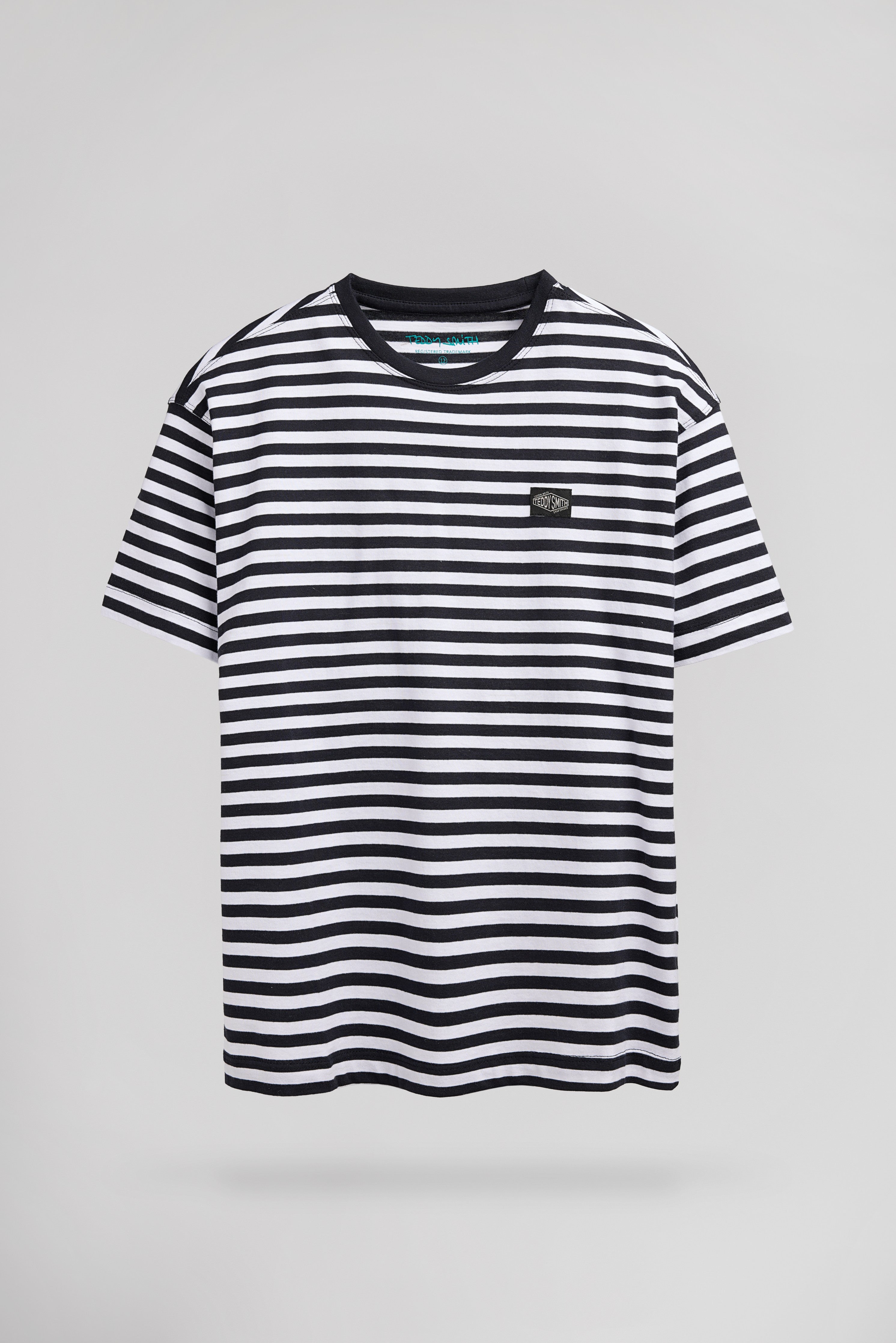 TEDDY SMITH T-STRY MC JR t-shirt rayé bleu marine garçon