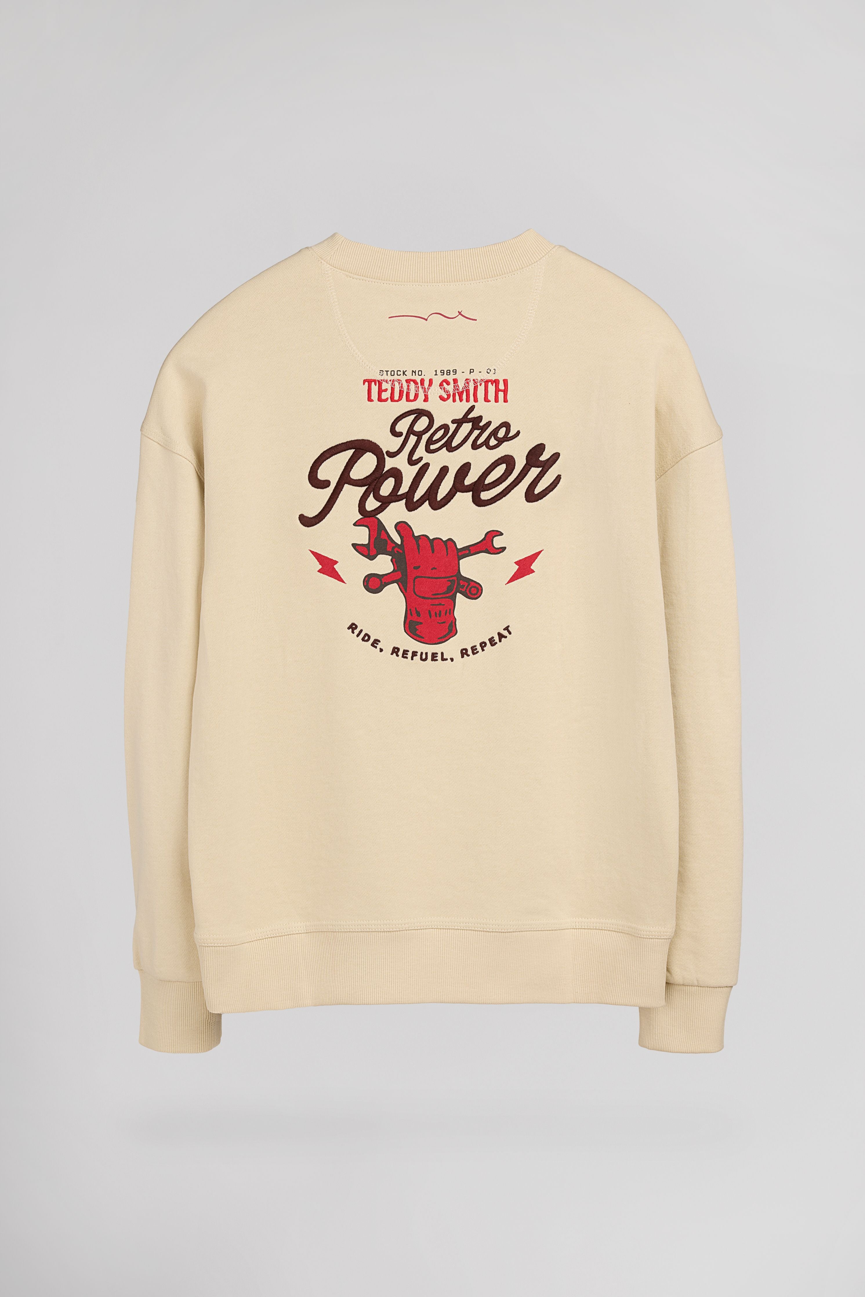 Teddy Smith S-Asha RC JR sweat enfant Beige Clair molleton
