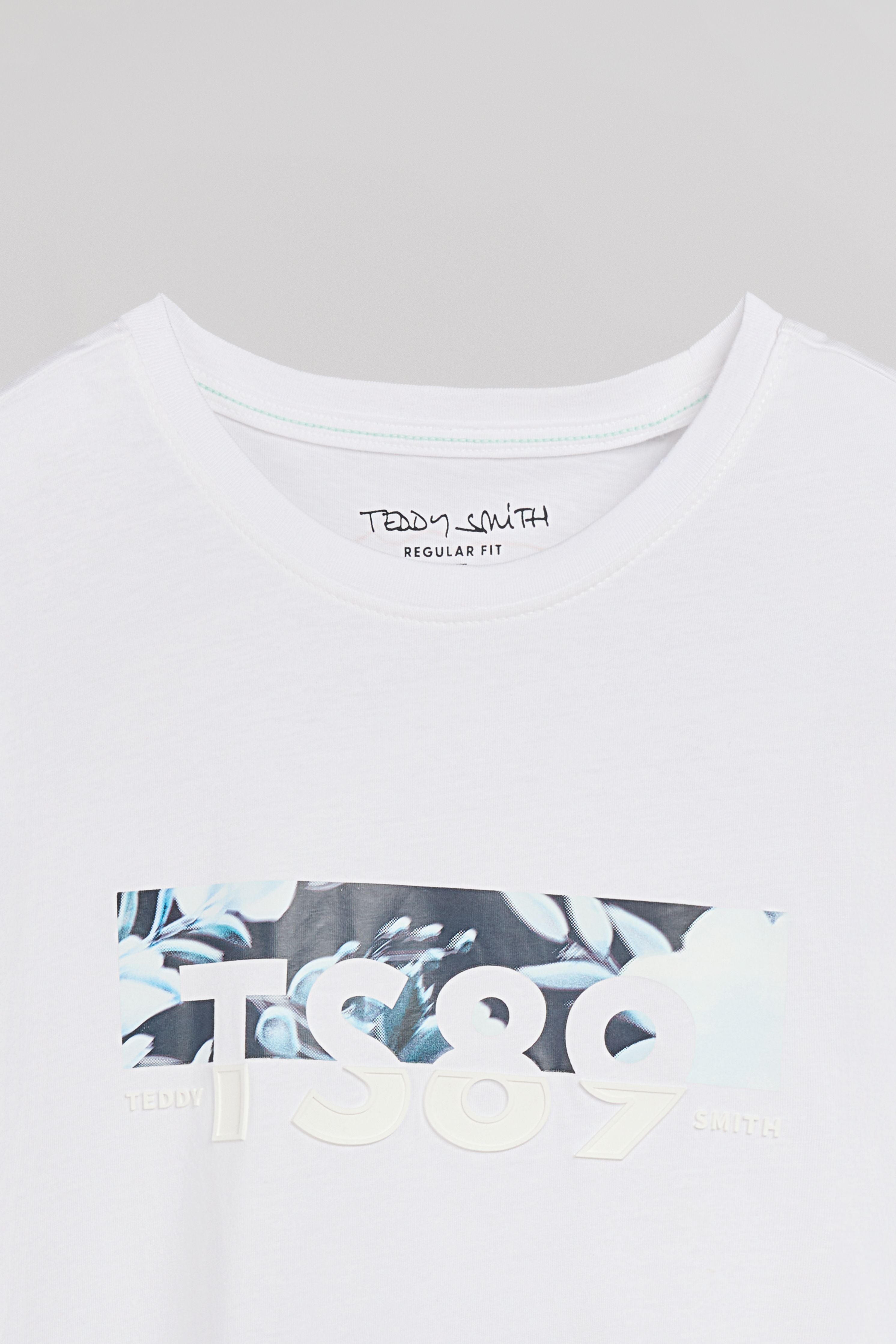 Teddy Smith T-Ezio 2 MC t-shirt blanc floral coton