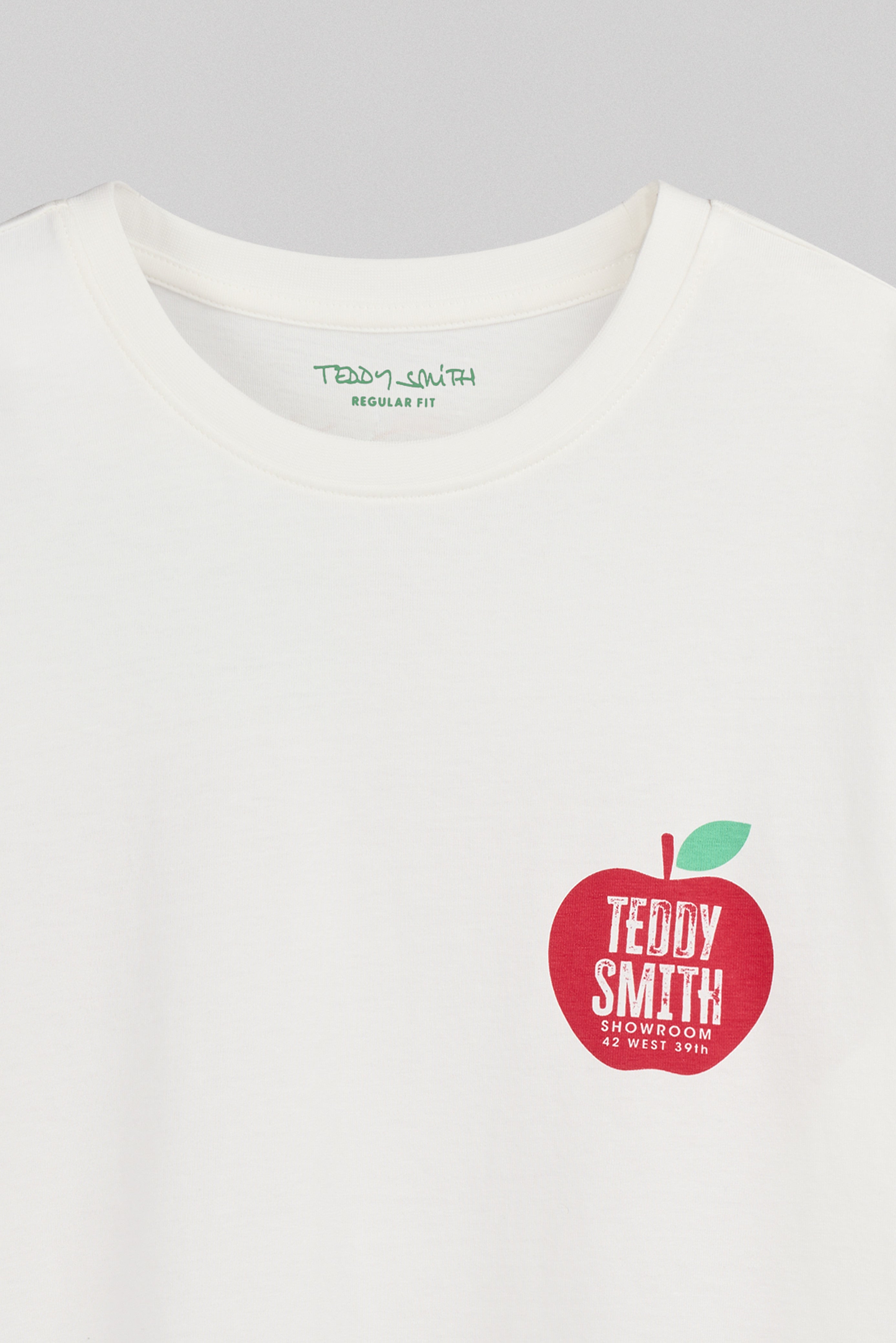 Teddy Smith T-Golden MC t-shirt blanc imprimé pomme coton
