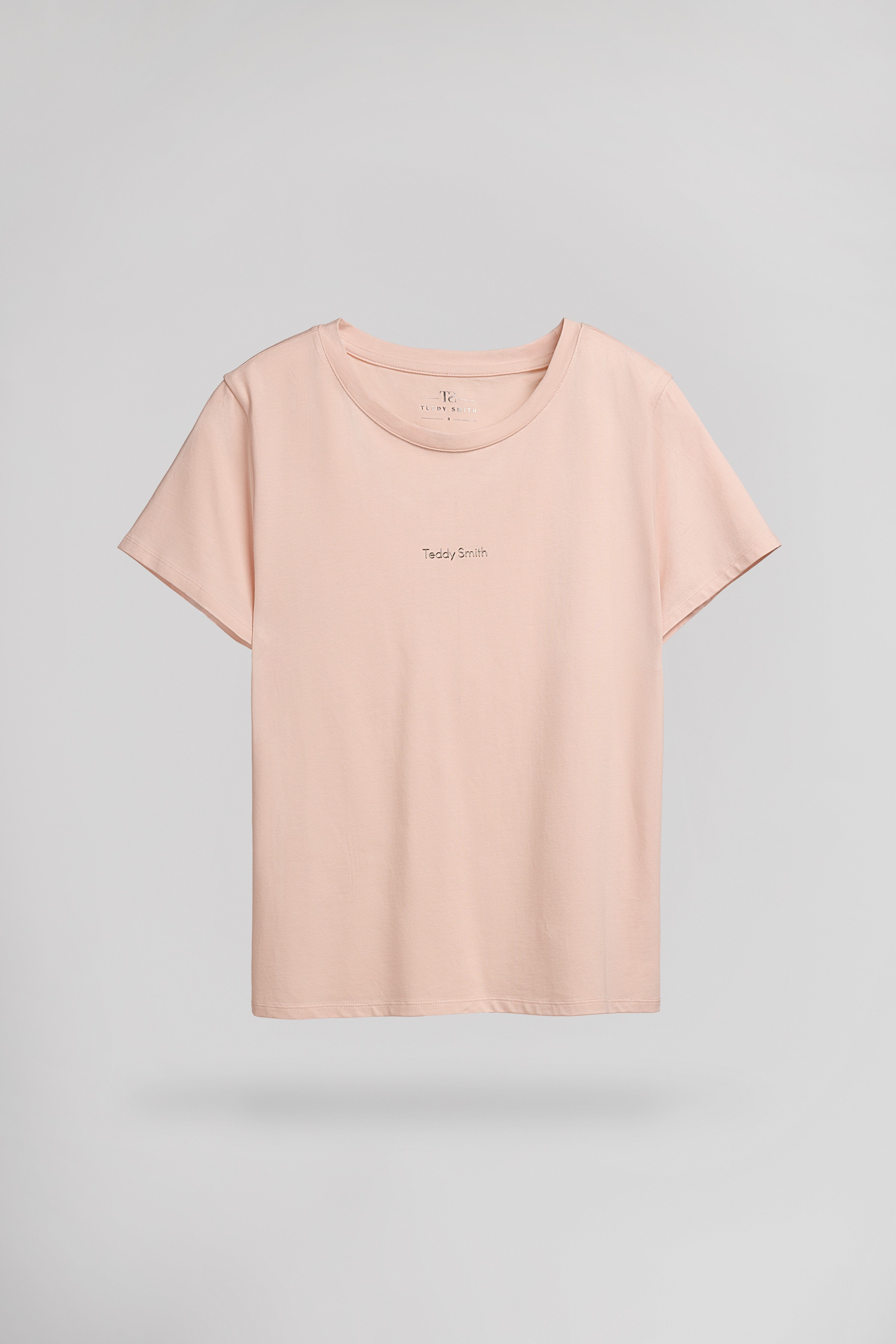 Teddy Smith T-RIBELLE MC t-shirt femme rose pale droit