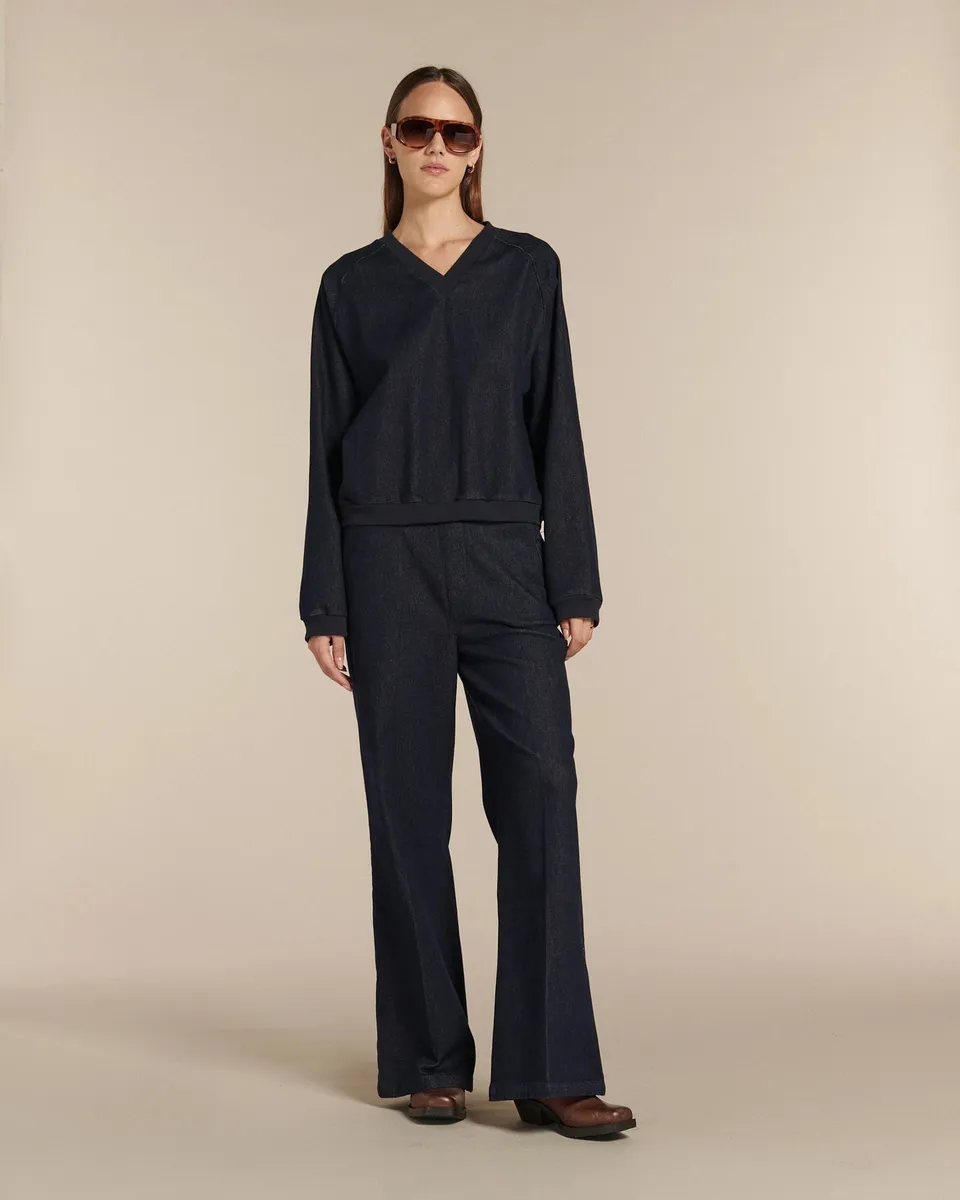 Labdip Napa Long jean flare taille haute denim laine