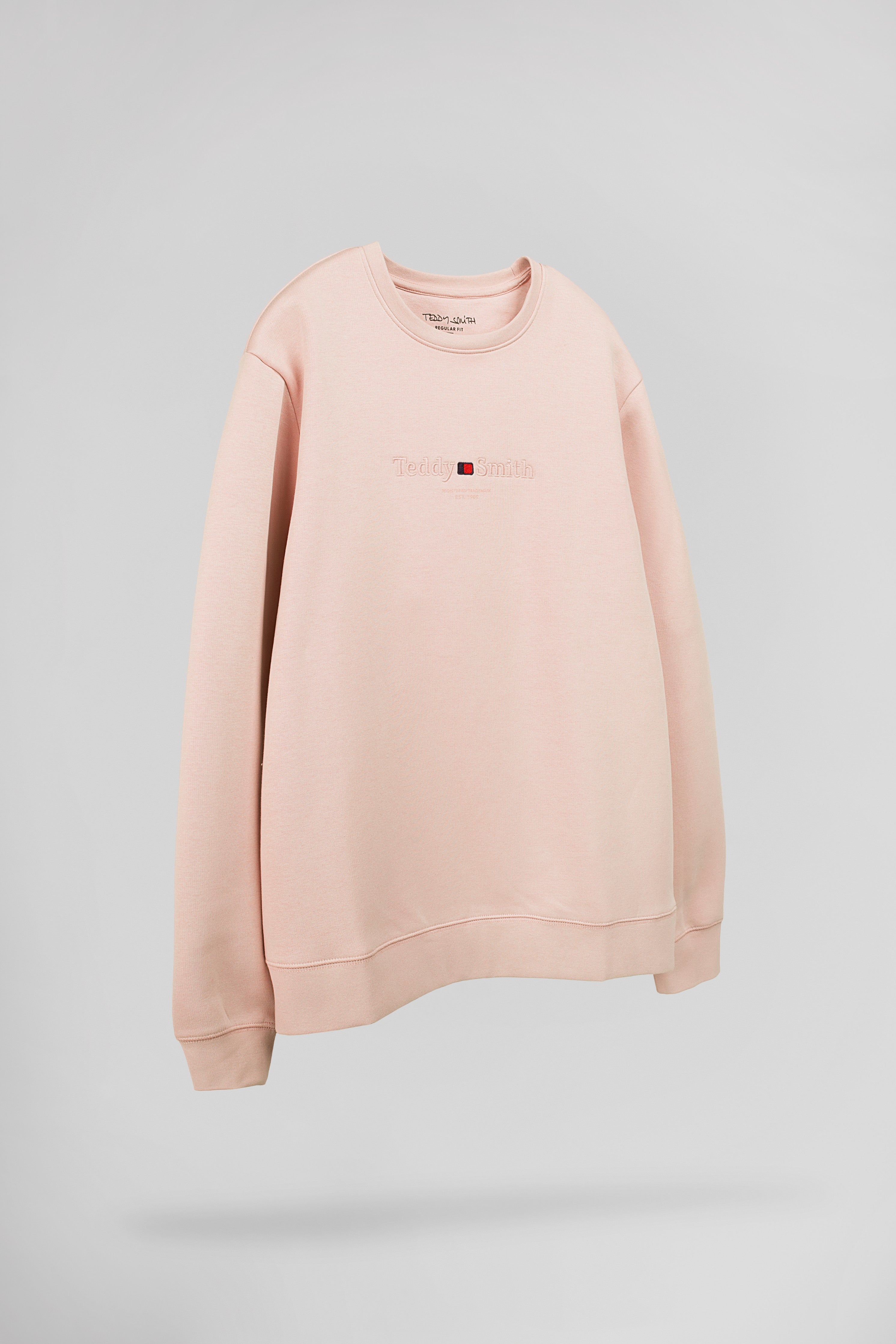 Teddy Smith S-Jim RC sweat rose pastel coton gratté