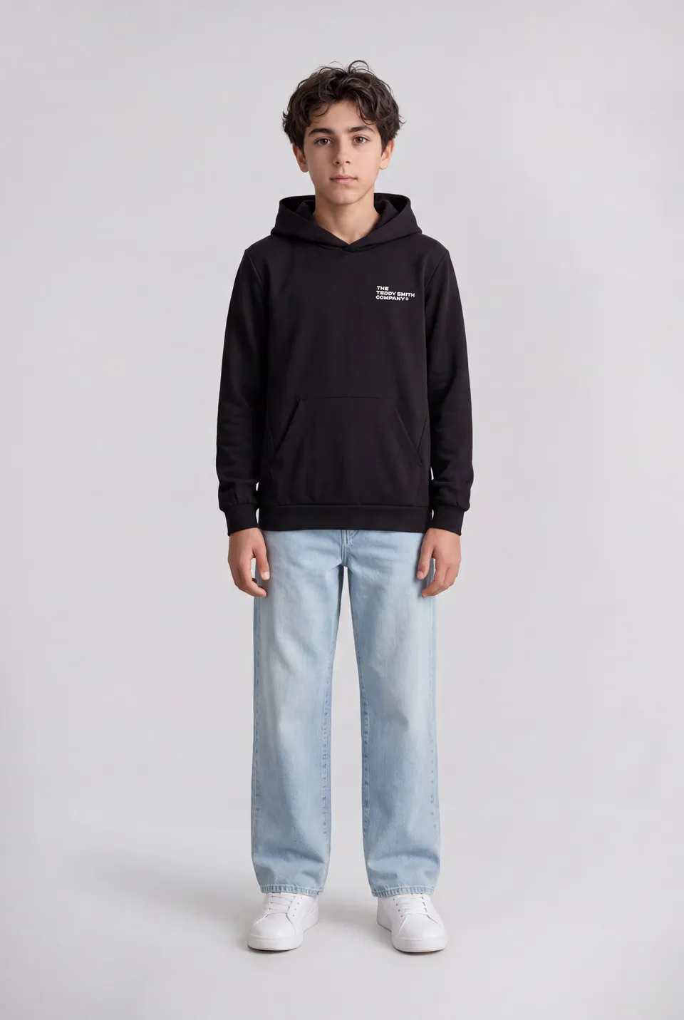 Teddy Smith S-Company Hoody JR sweat capuche garçon noir coton
