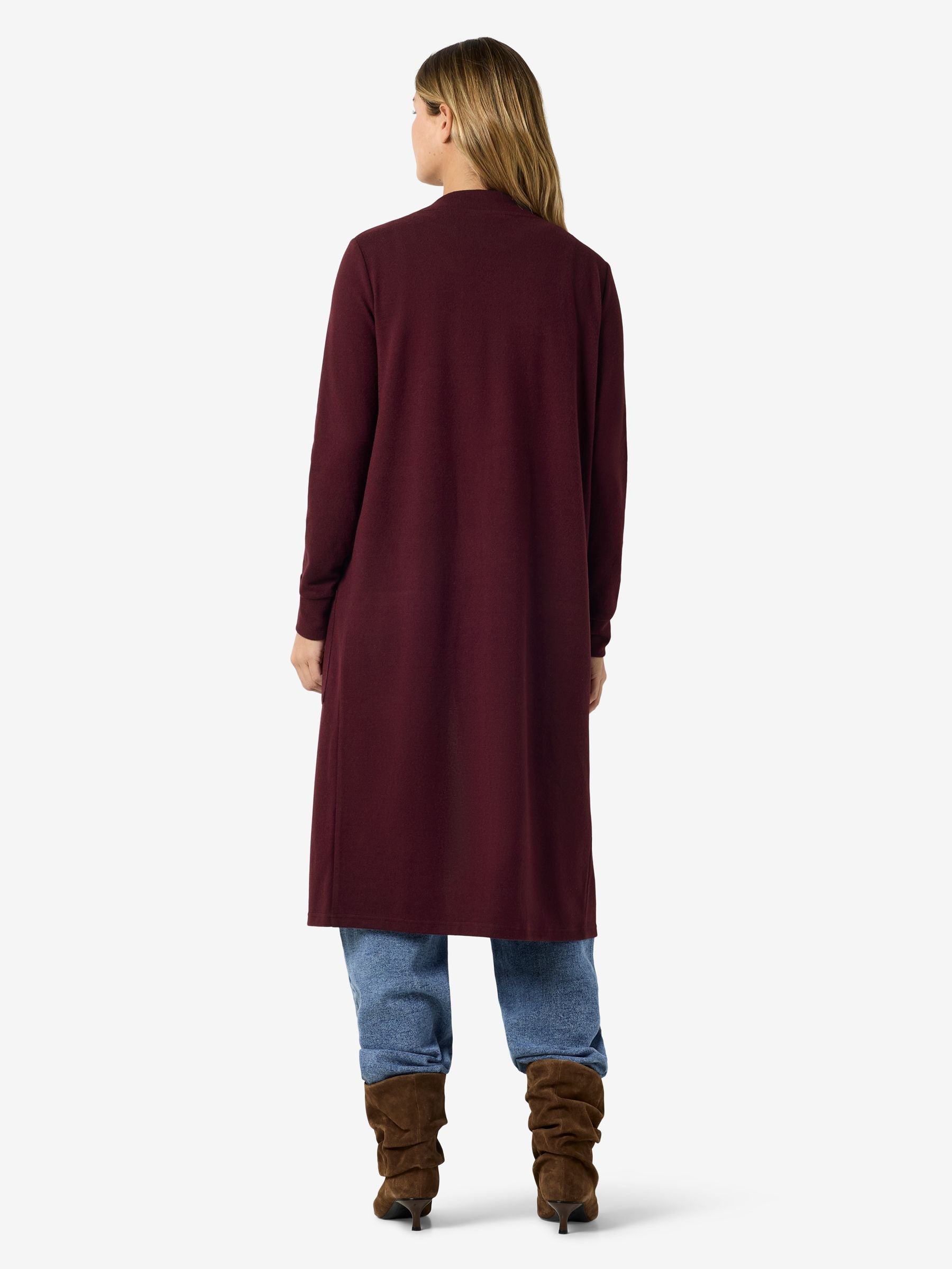 Noisy May gilet long ouvert poches maille douce