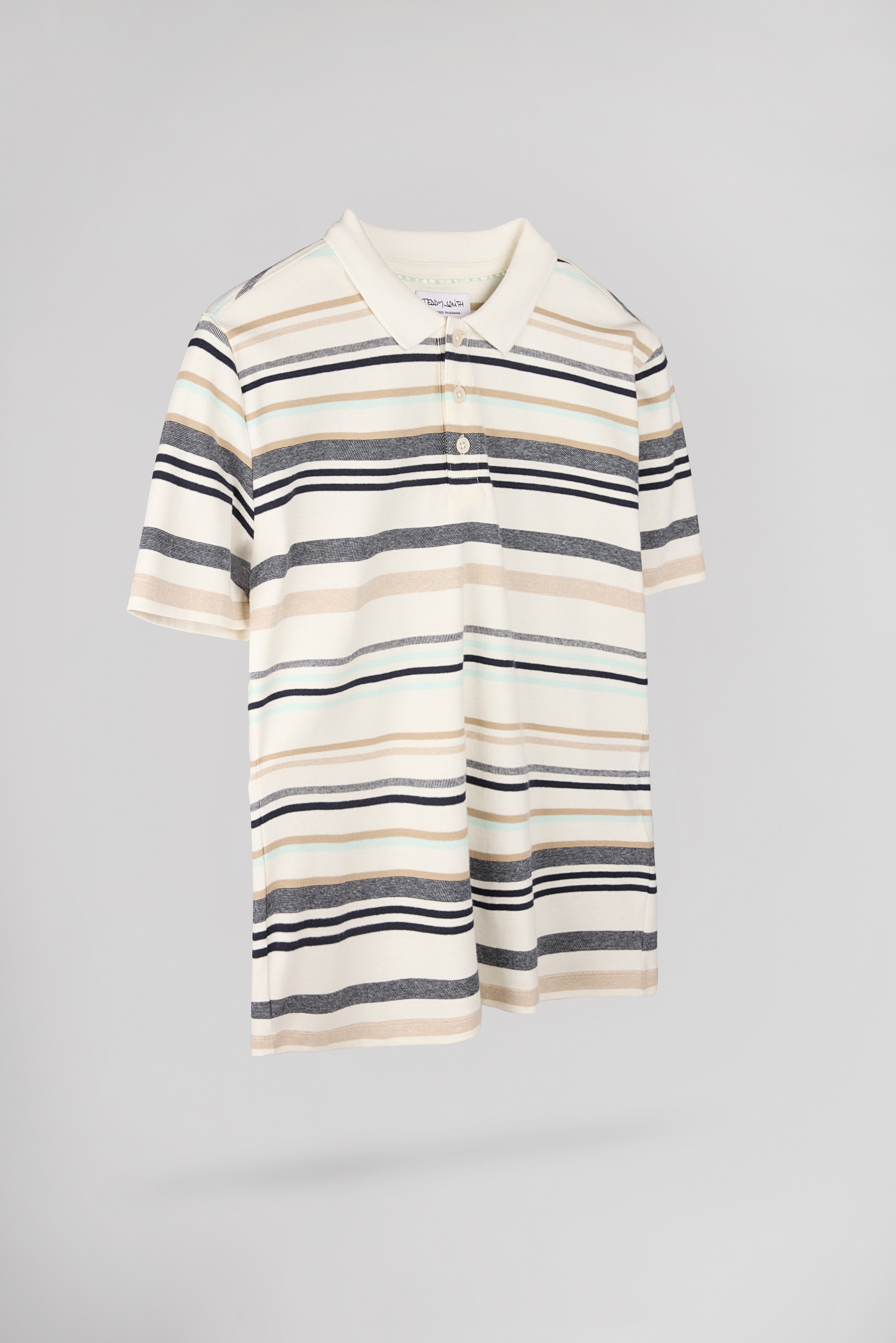 Teddy Smith P-Roy MC polo rayé blanc homme
