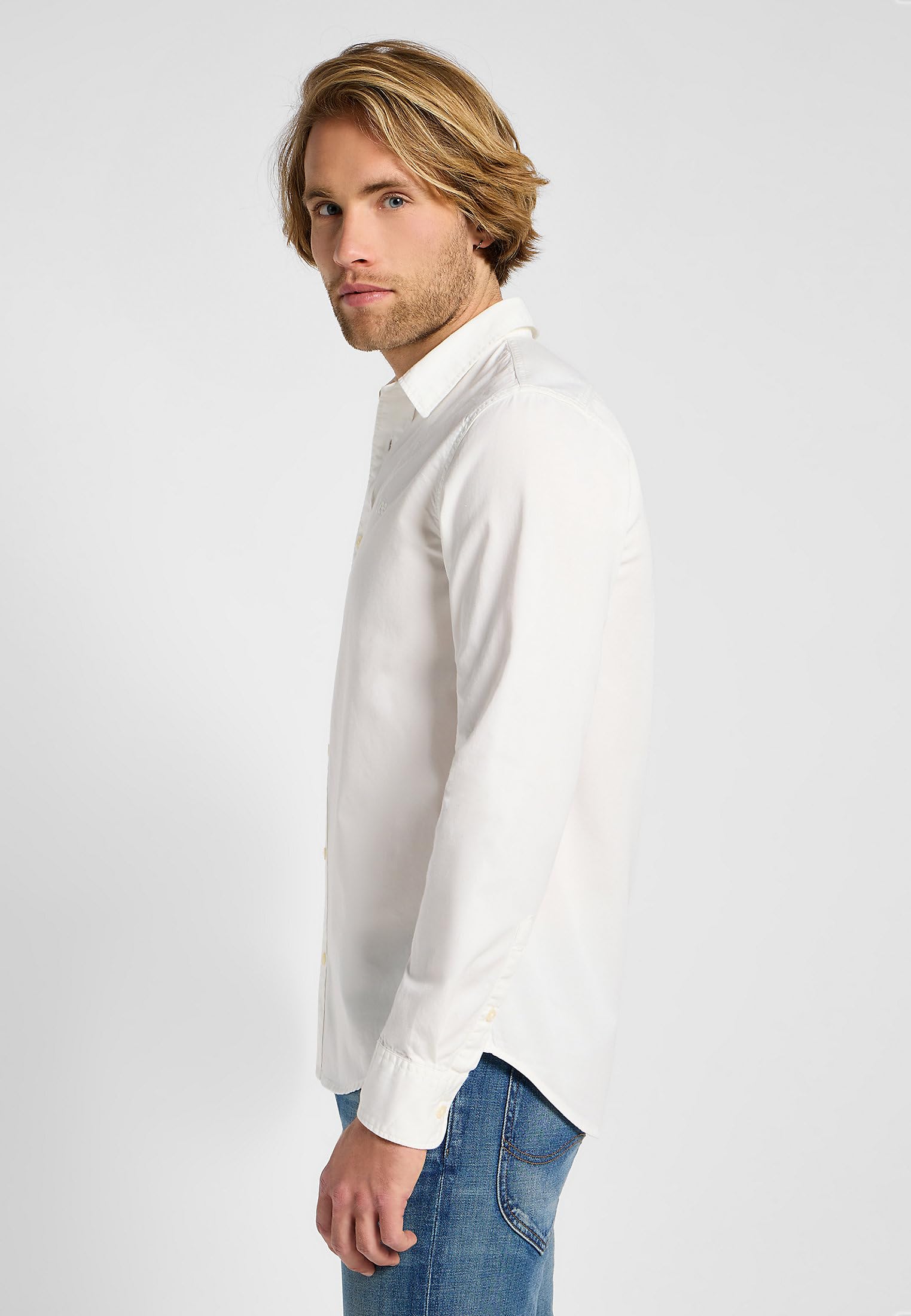 Lee Patch Shirt chemise homme blanche coton M