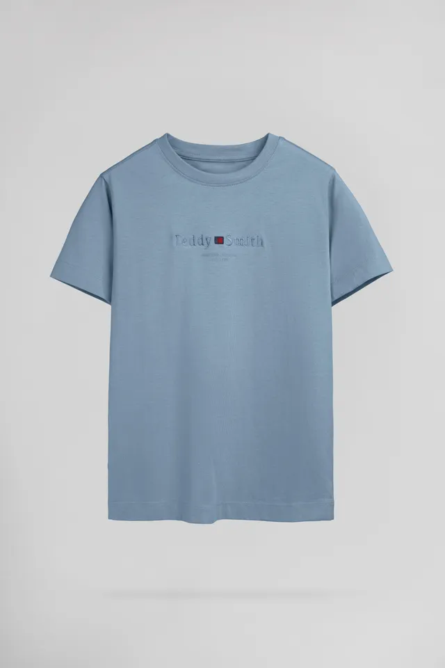Teddy Smith T-Jim MC Jr t-shirt garcon bleu mineral