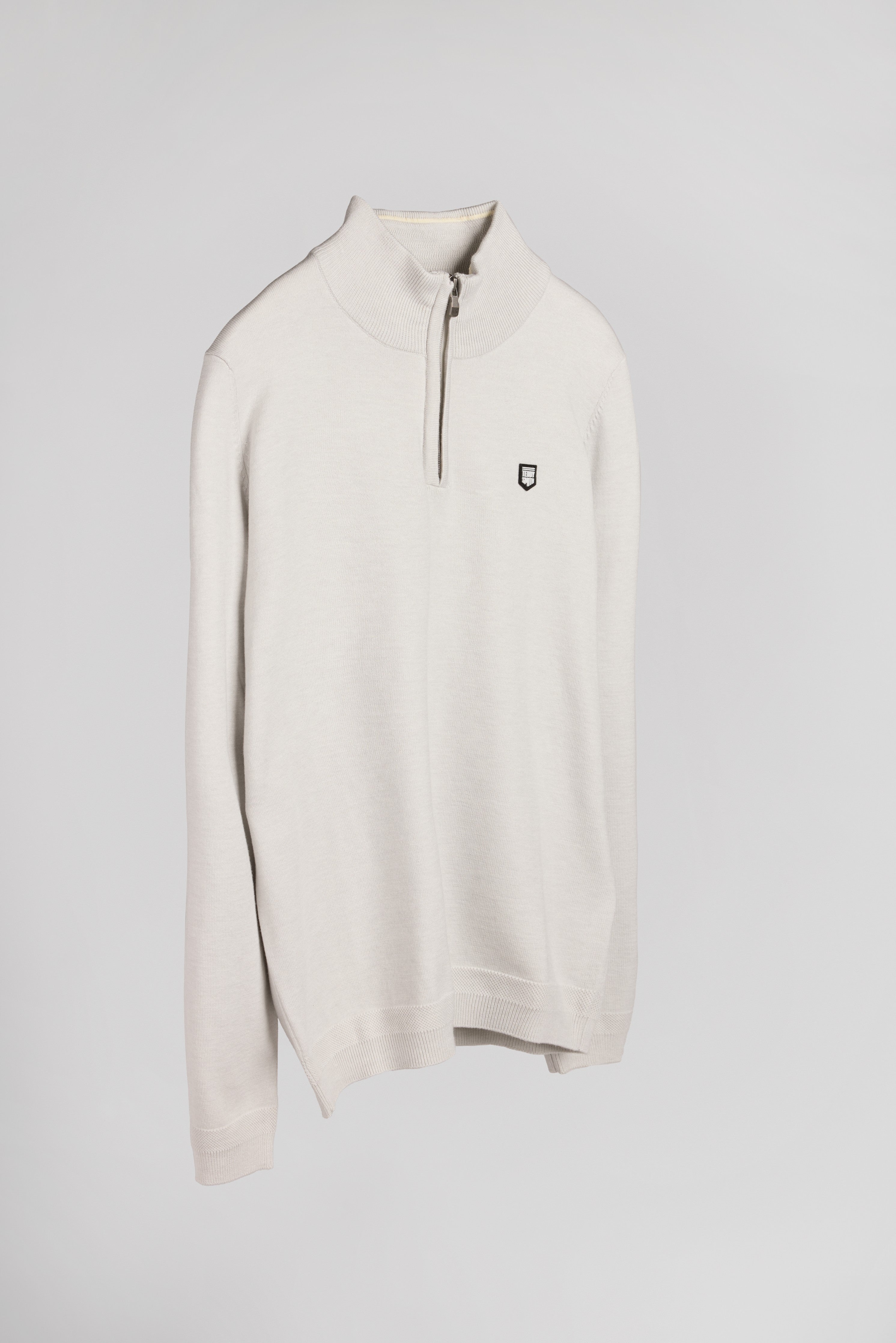Teddy Smith P-Marty 2 pull col zippe white melange coupe droite