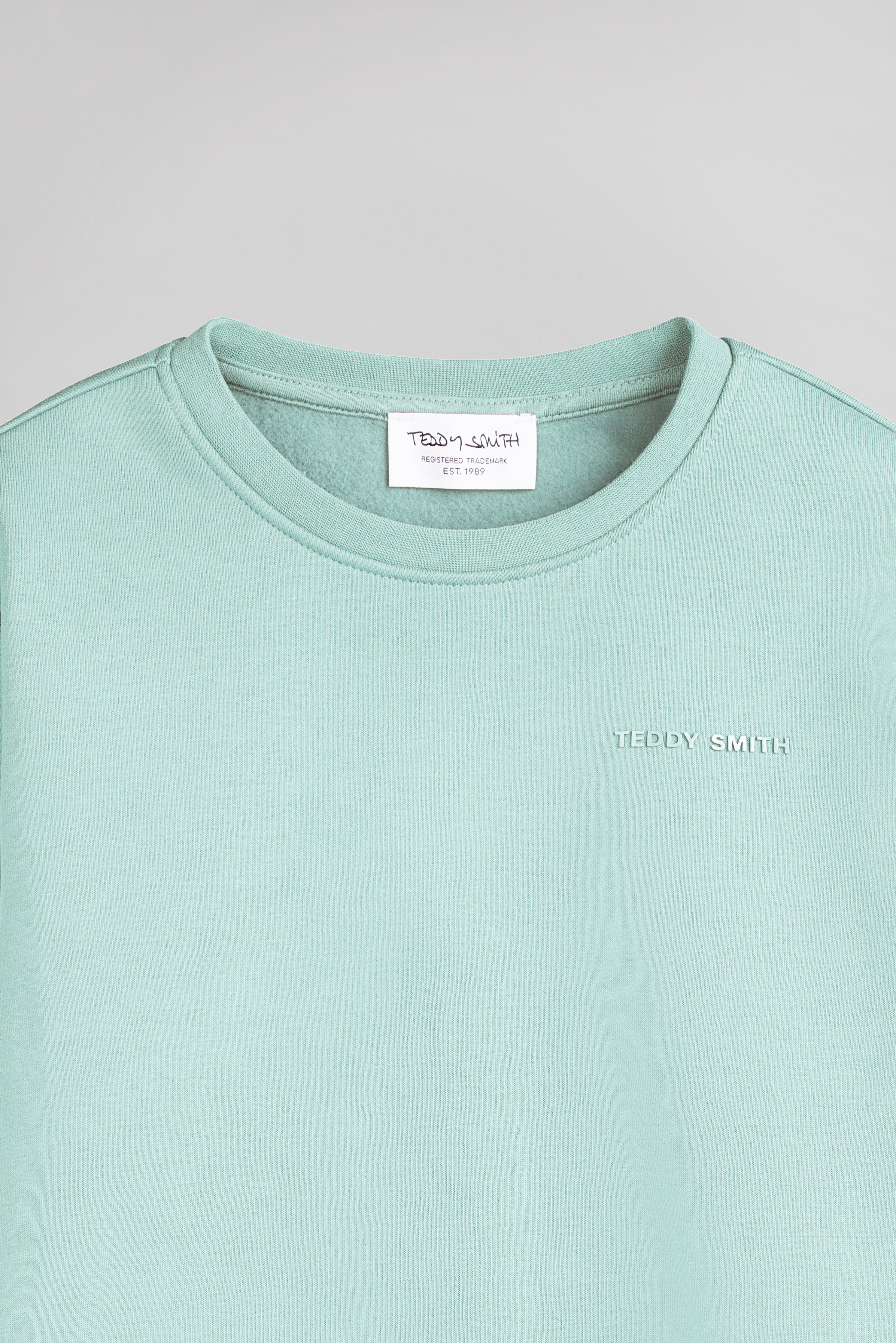 Teddy Smith S-Nark RC JR sweat col rond bleach menthol coton