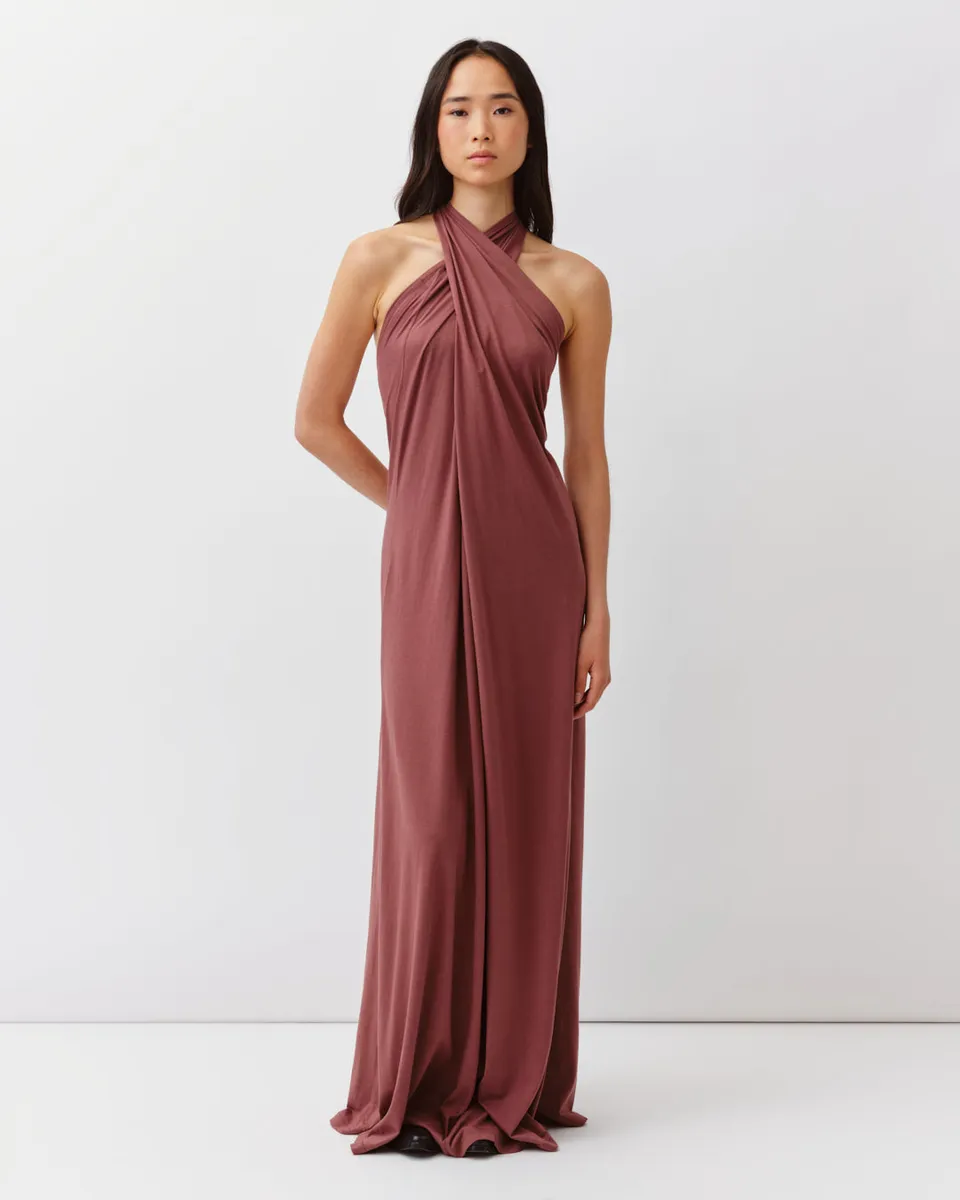DIEGA Renovo robe longue cannelle col américain