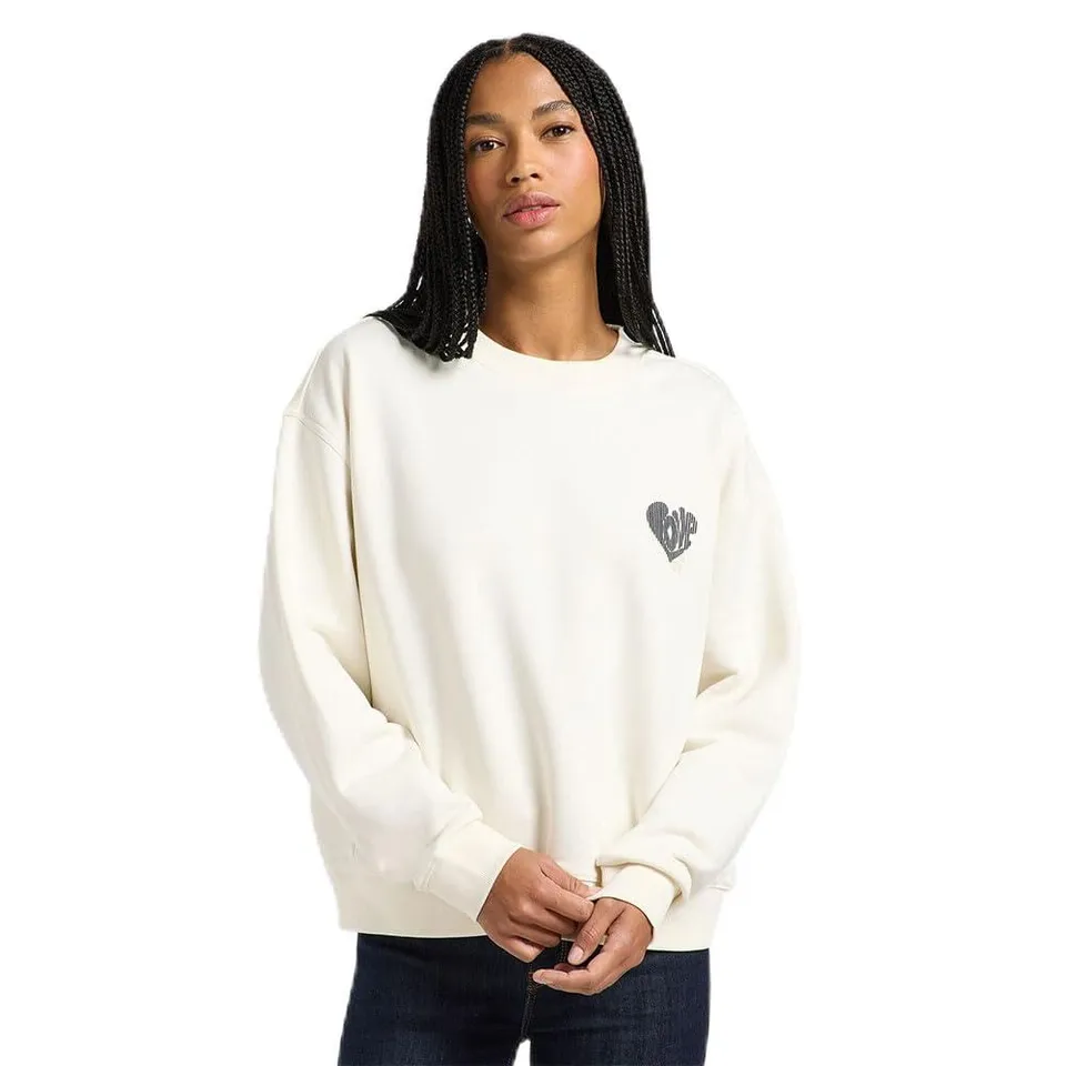 Lee Relaxed Graphic Crew sweat femme L écru