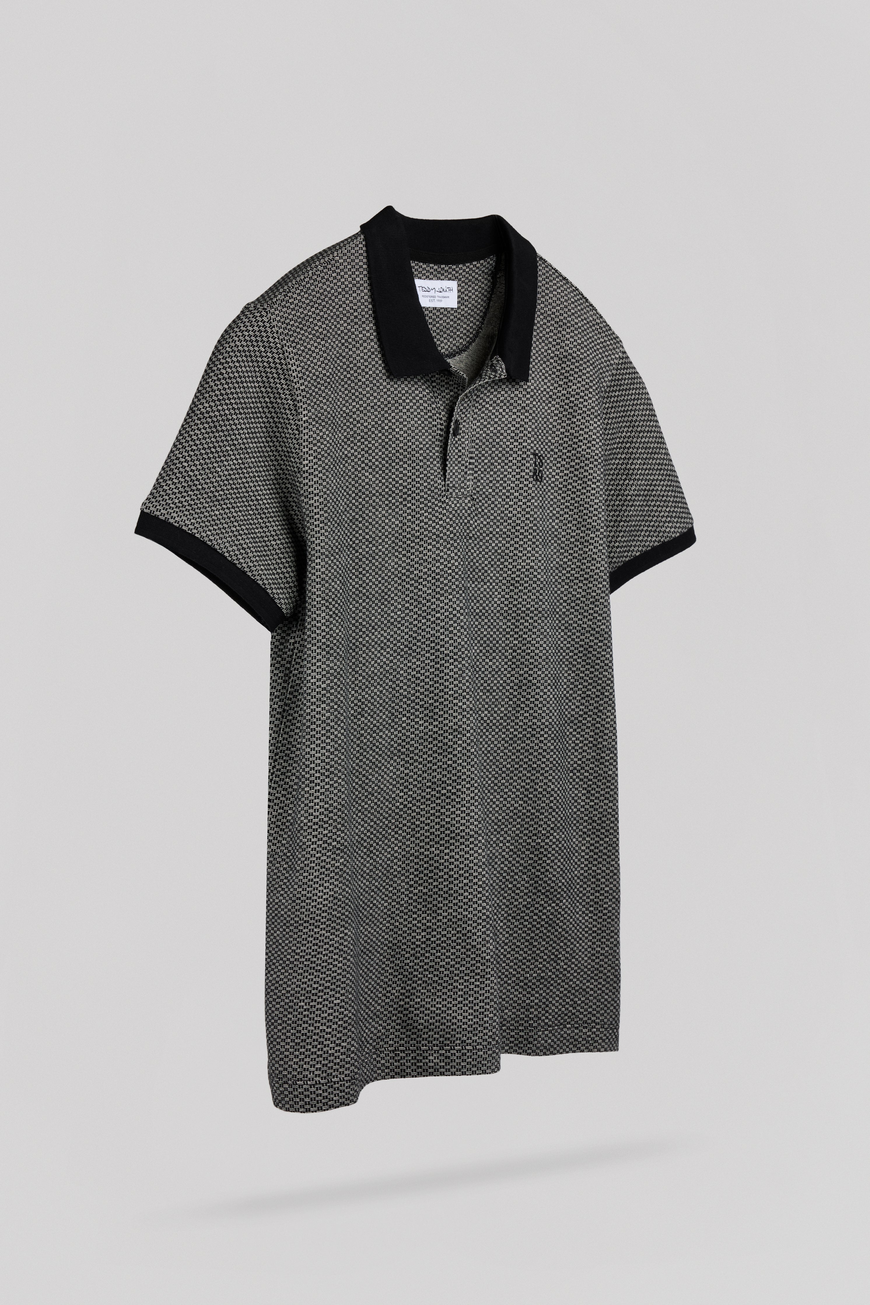 Teddy Smith P-Osey polo homme noir jacquard coton