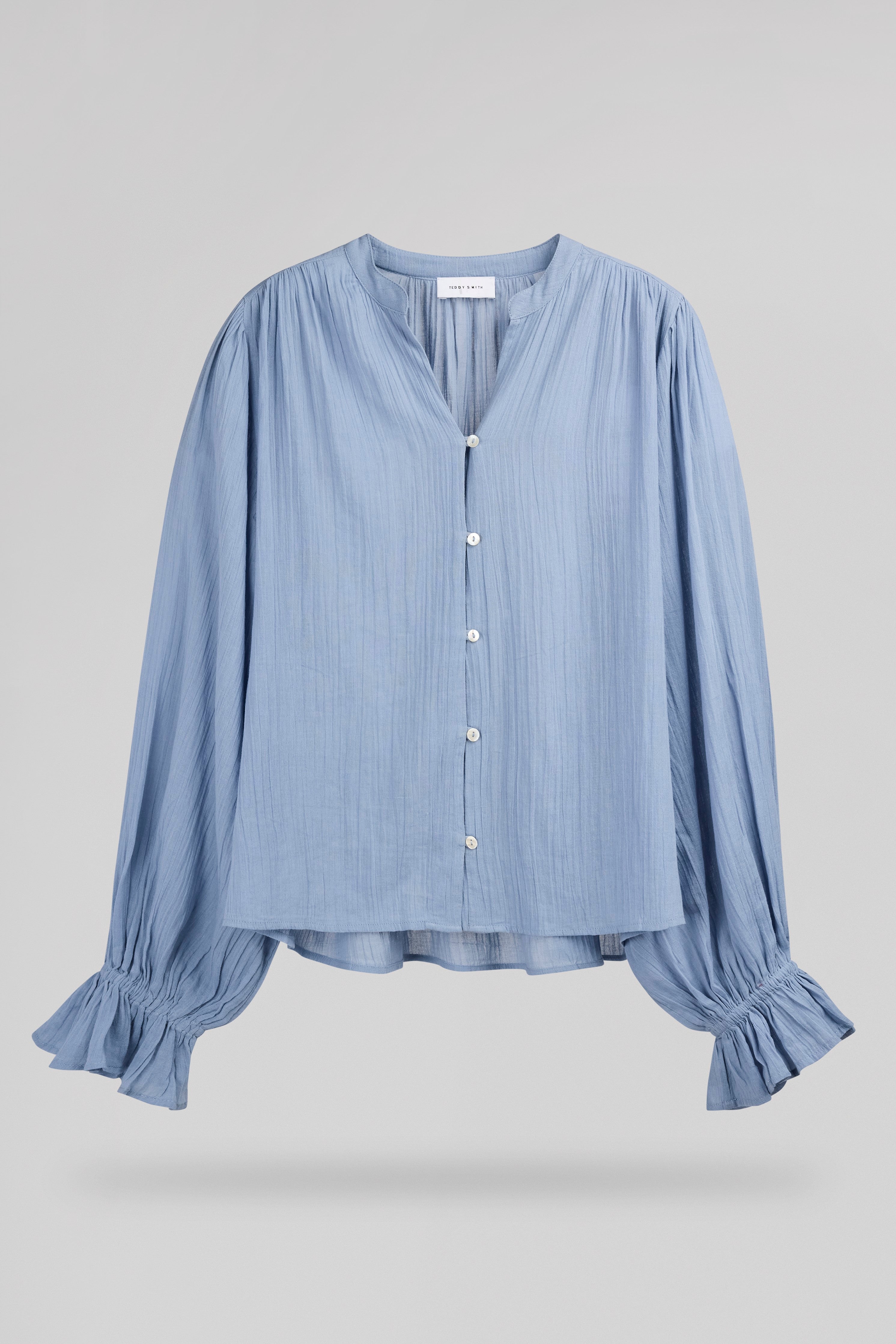 TEDDY SMITH C-SWAN chemise femme bleue fluide coton