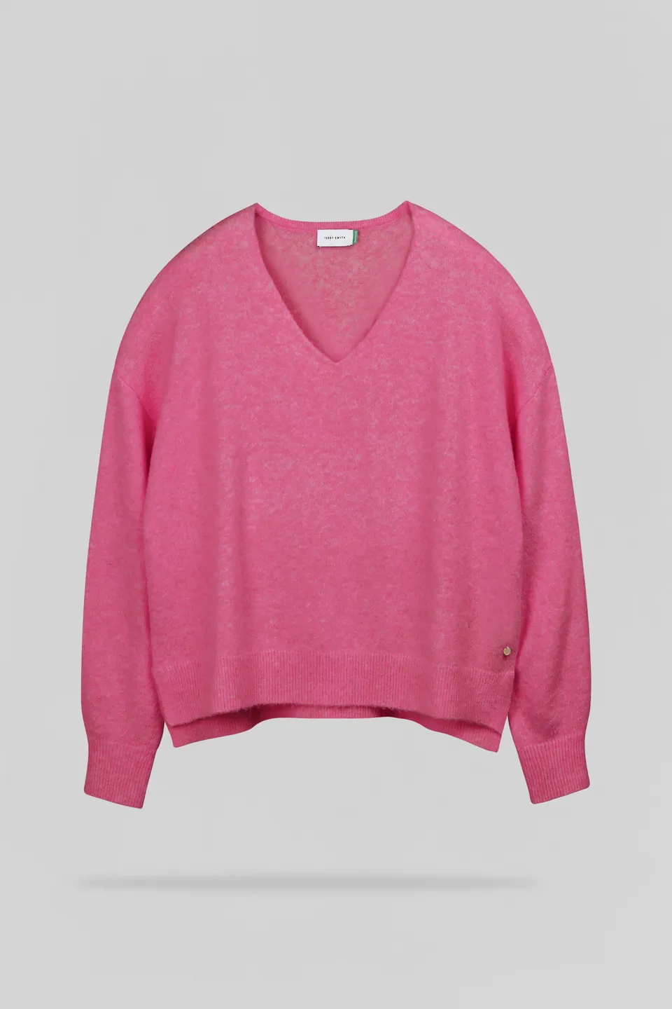 Teddy Smith P-Billie pull femme fushia chiné col V