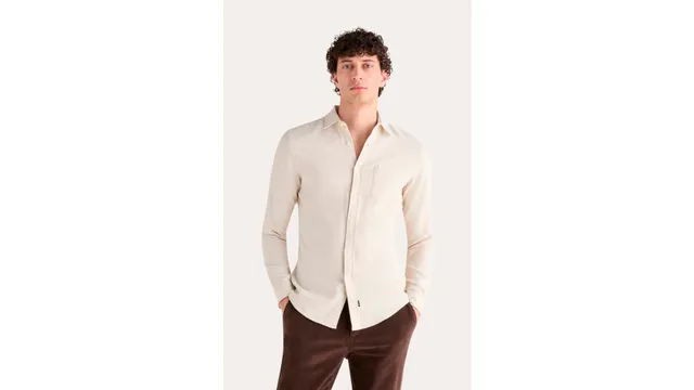 Dockers Icon chemise beige Slim boutonnée coton