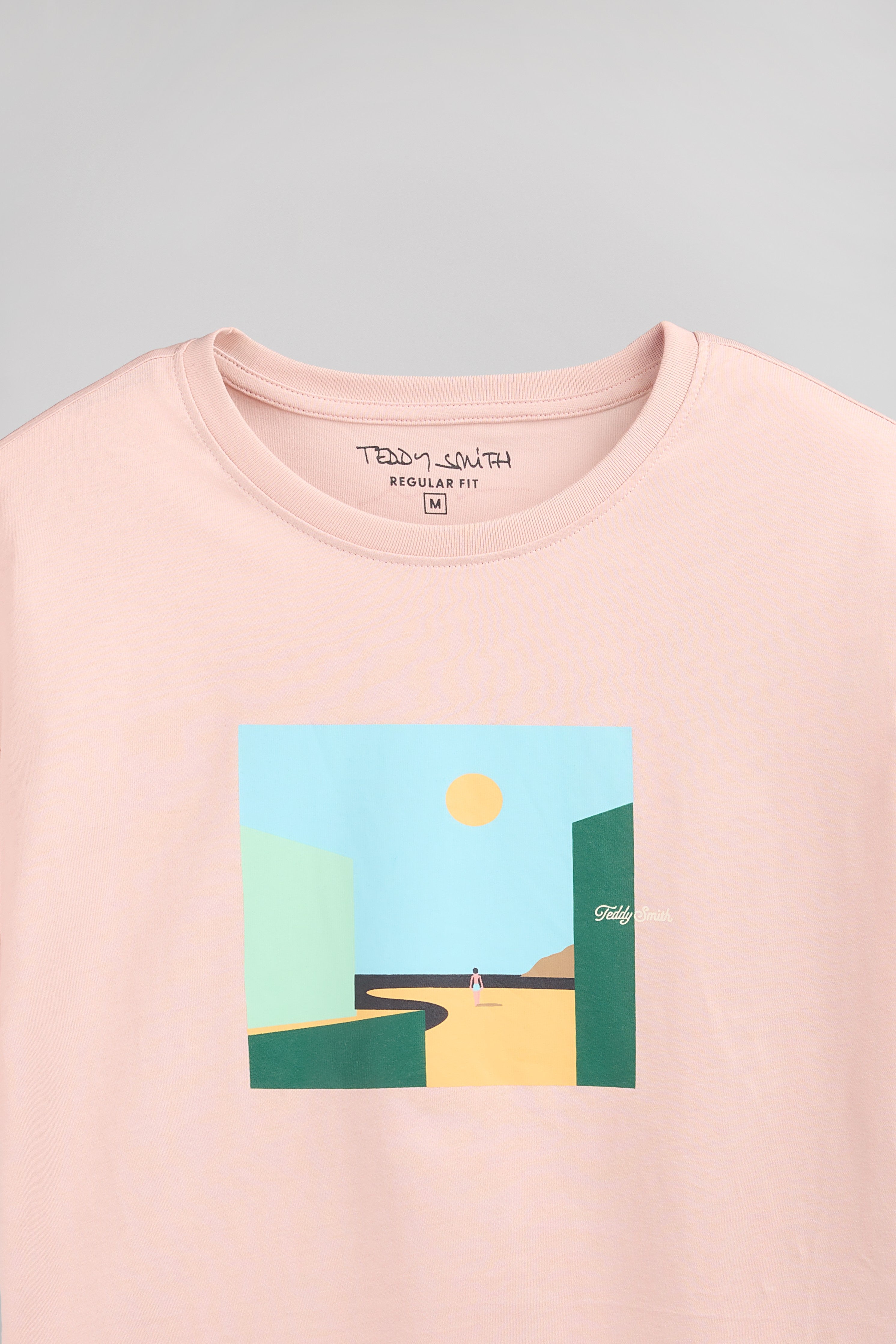 Teddy Smith T-Minimalist MC t-shirt rose pastel col rond