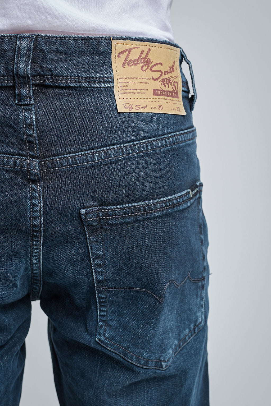 Teddy Smith Reg L32 jean droit deep blue homme coton
