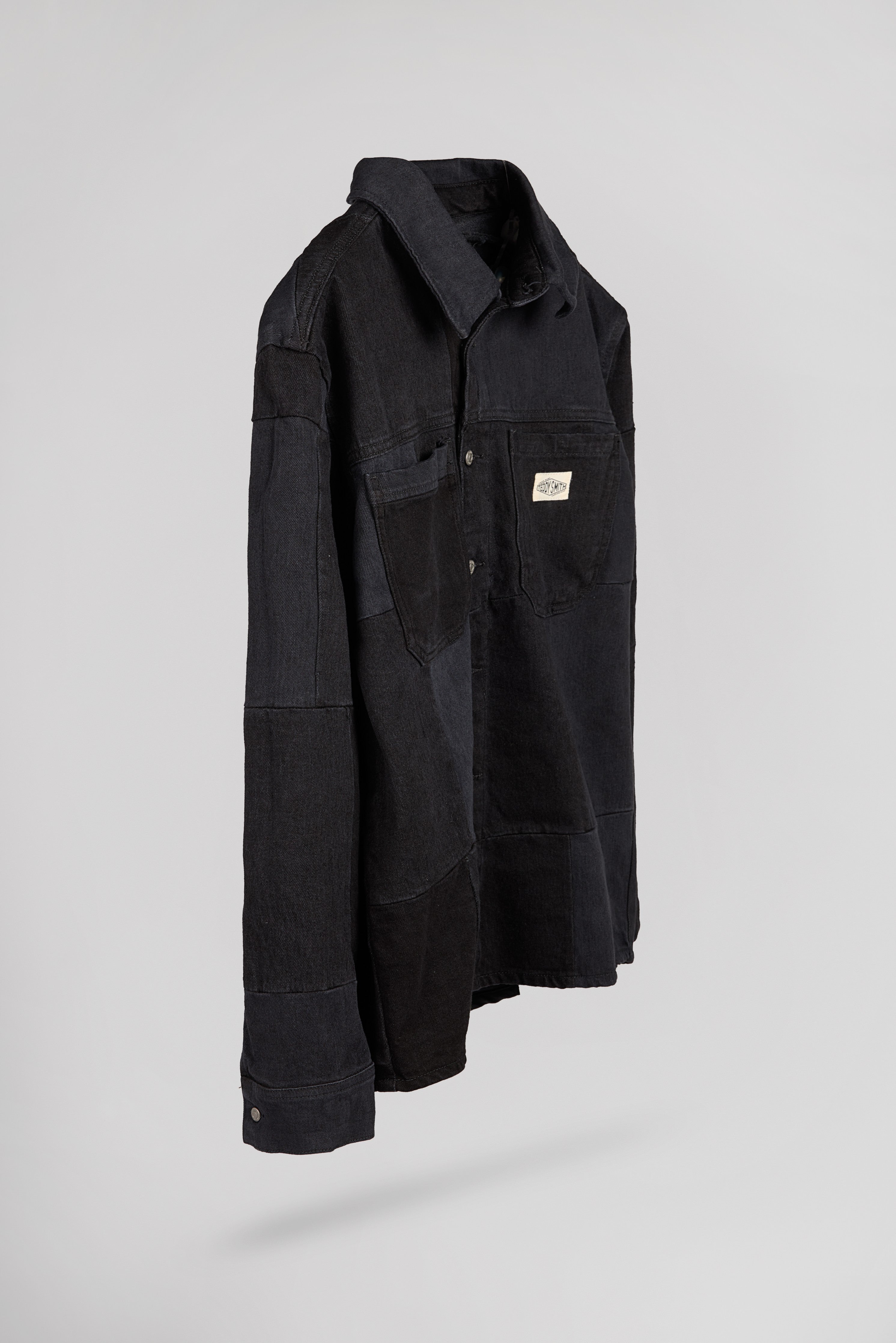 Teddy Smith C-Chicago chemise denim oversize noir gris coton