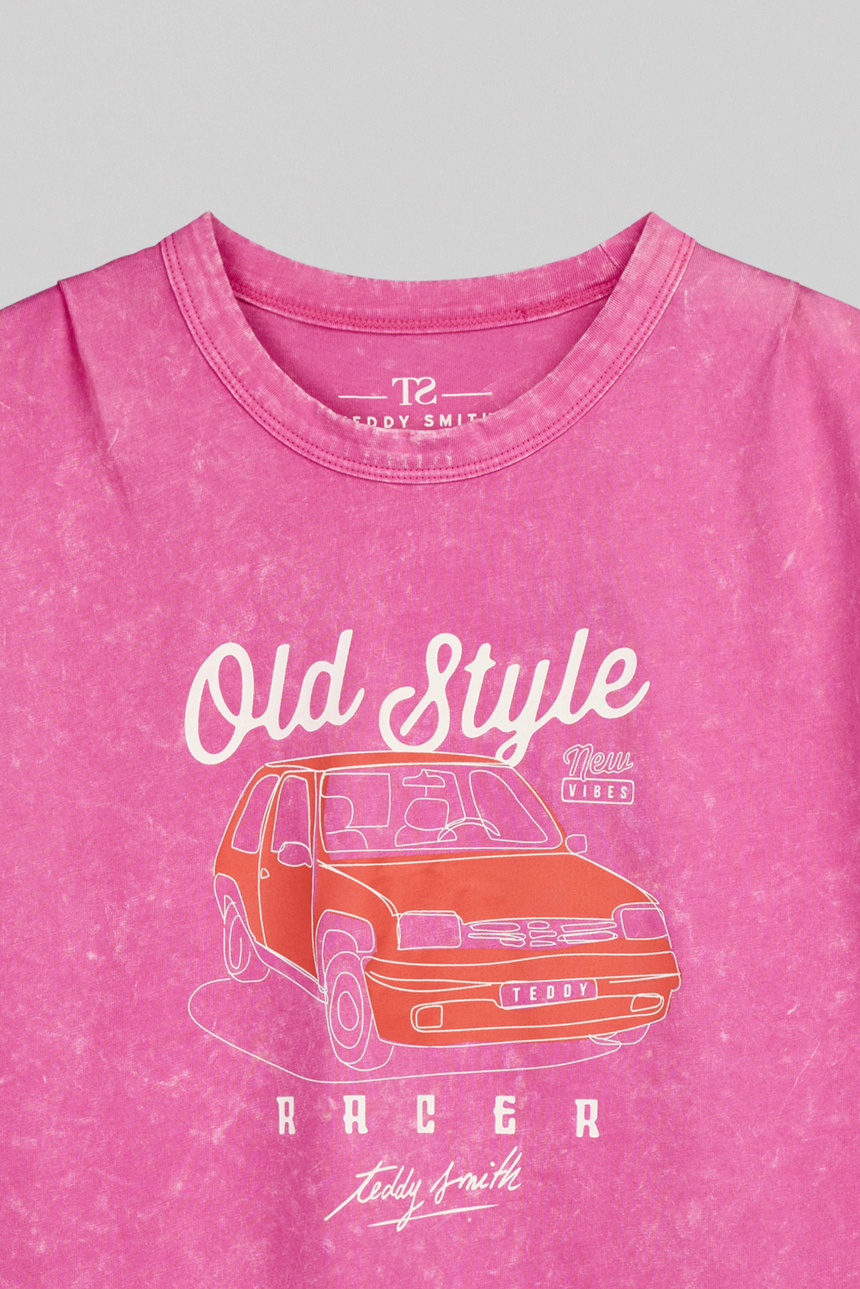 Teddy Smith T-Tany MC JR débardeur fushia coton vintage