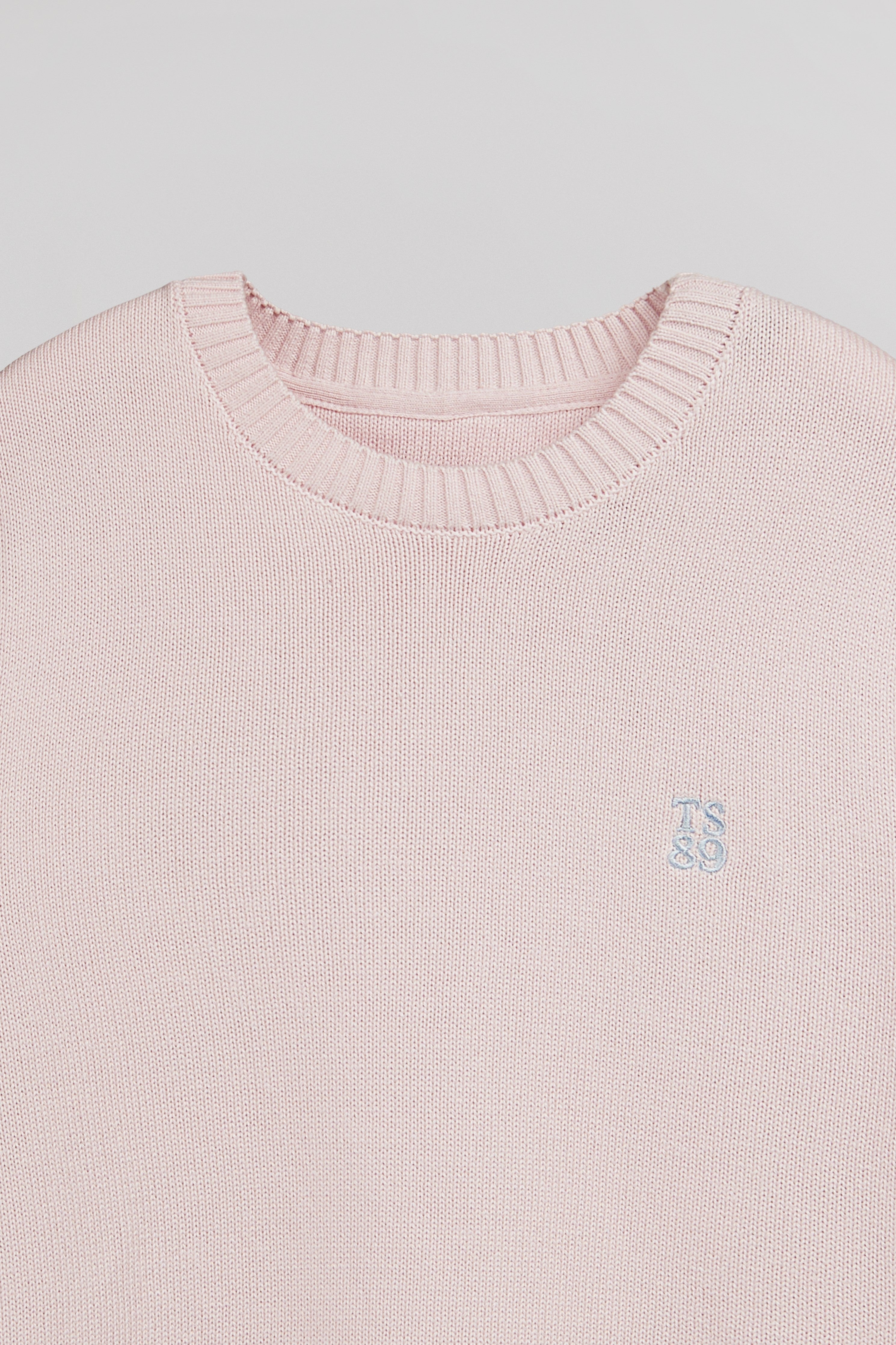 Teddy Smith P-Jimmy Pink Shirt pull homme coton col rond