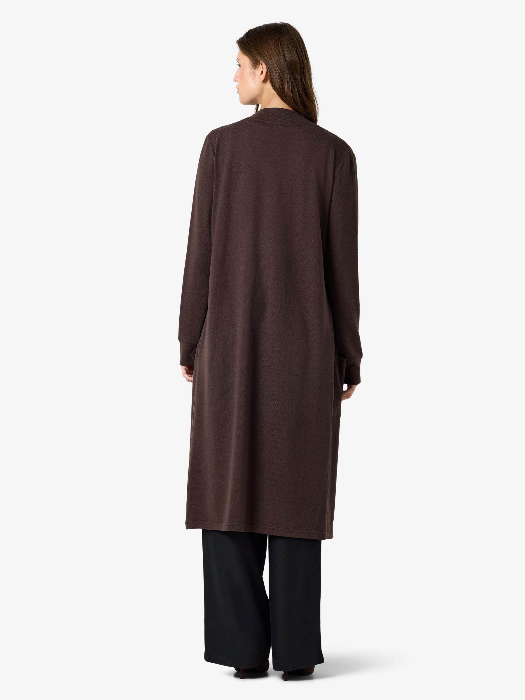 Noisy May Gilet long ouvert maille brossée