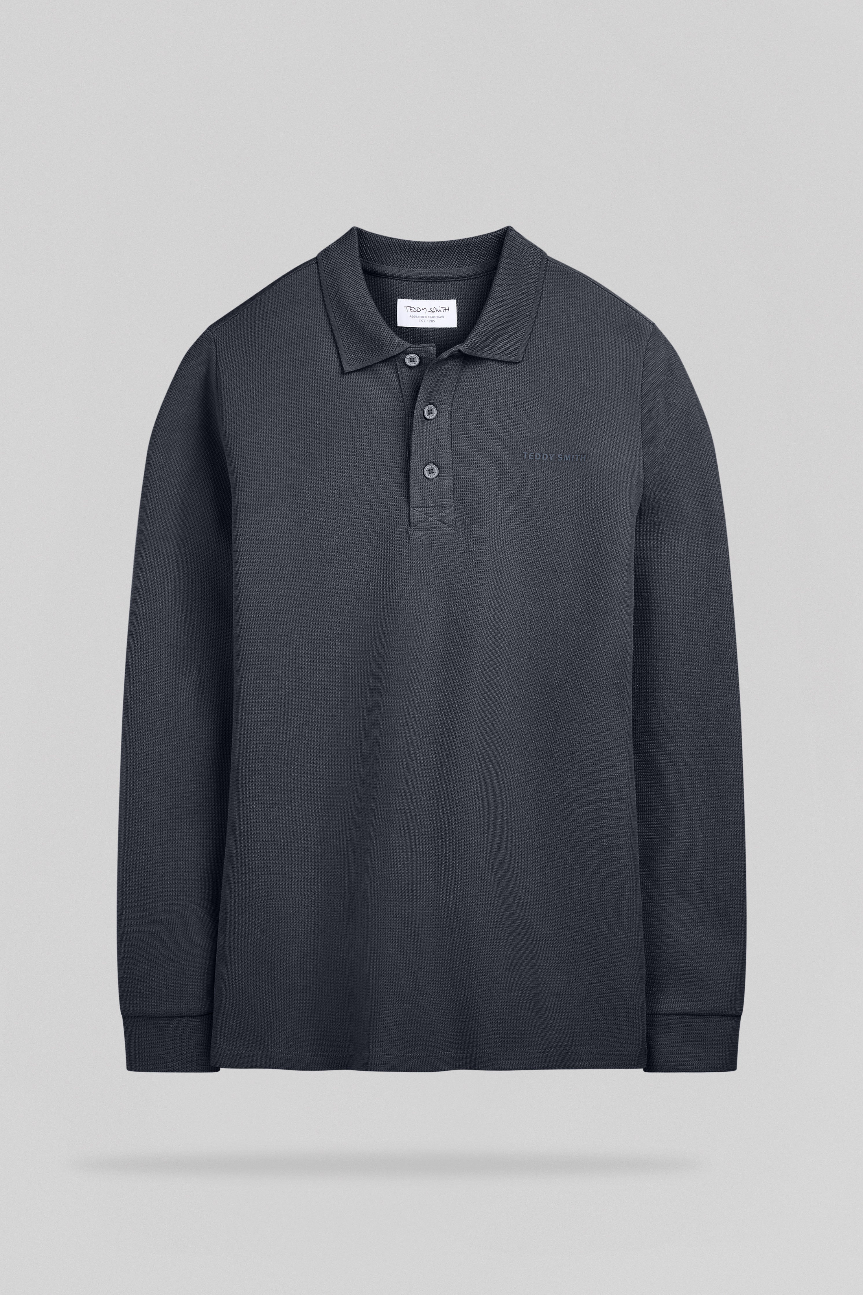 Teddy Smith P-Joel ML polo manches longues gris météore coton