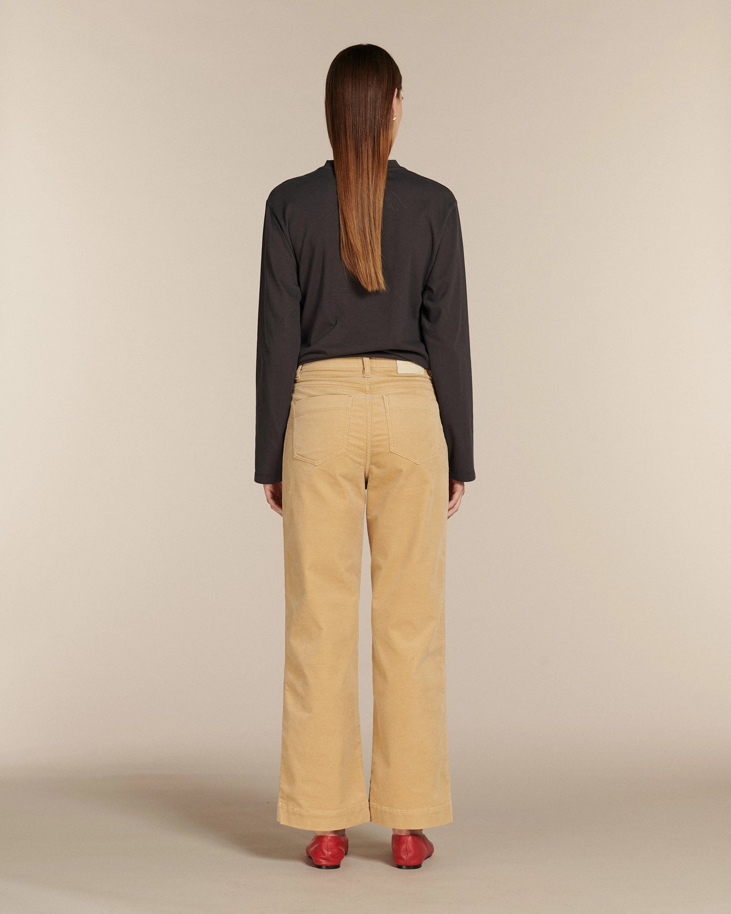 Labdip Samuel Velvet pantalon taille haute praline
