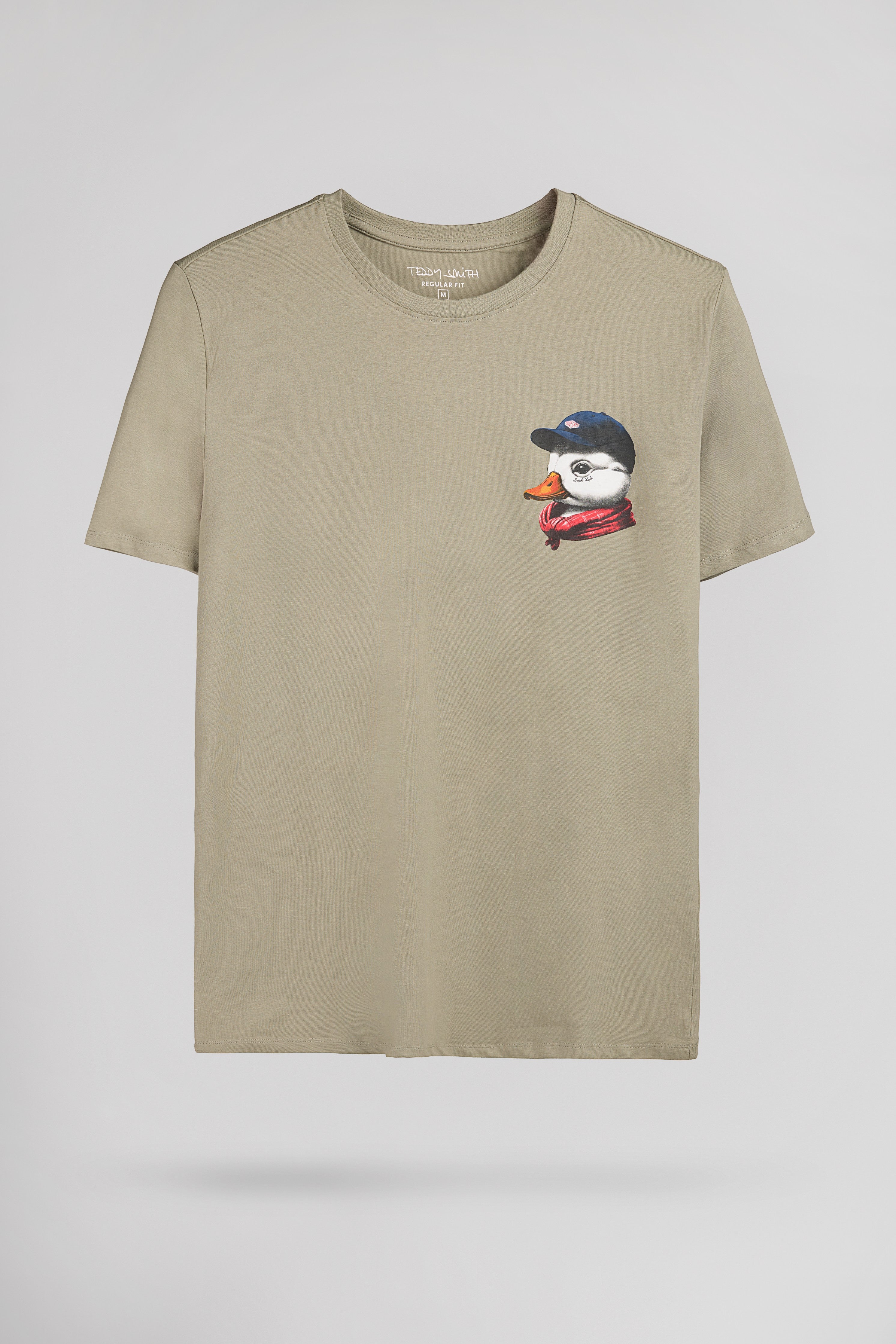 Teddy Smith T-Duck t-shirt bleach kaki homme col rond