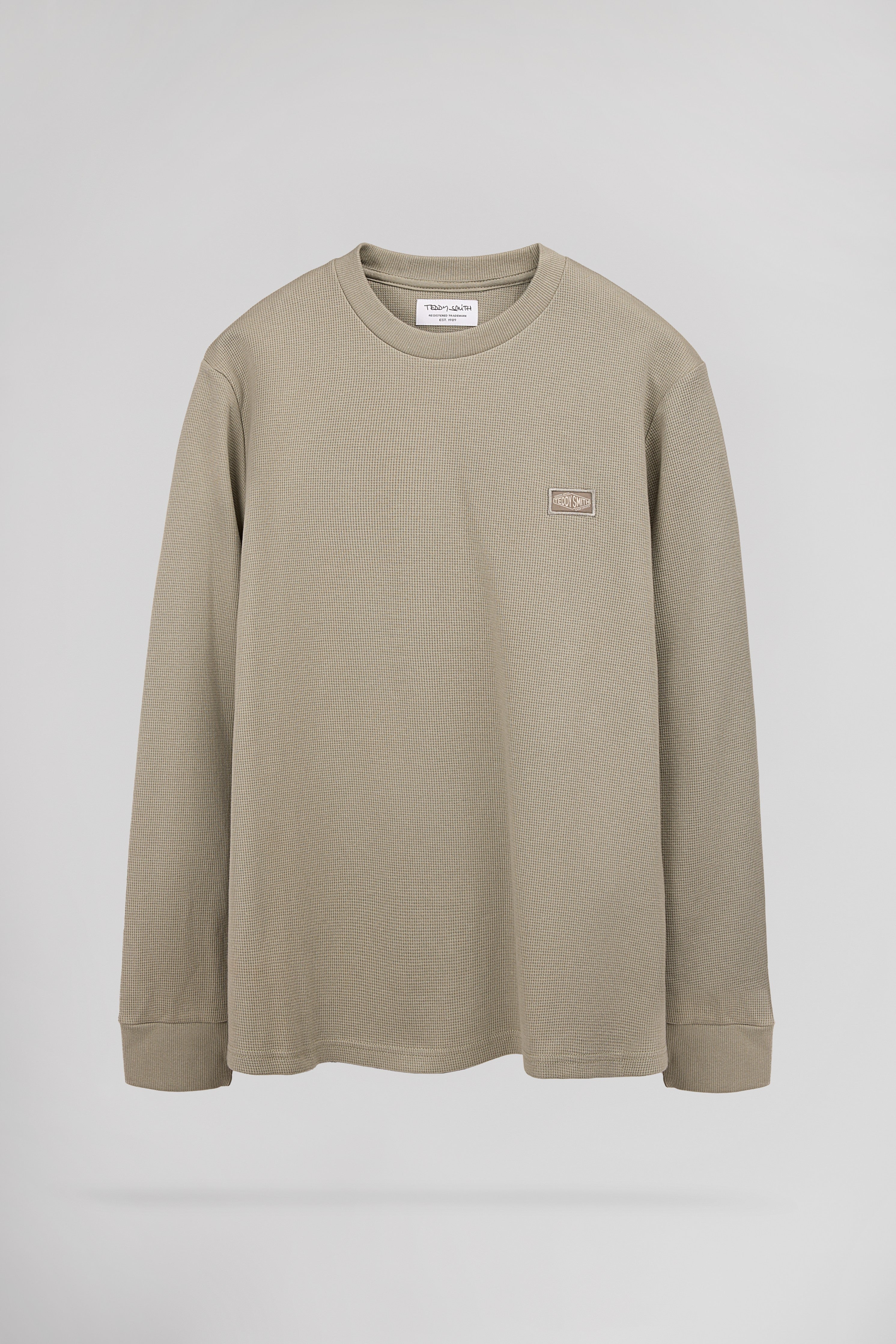 Teddy Smith T-Waffle ML T-shirt manches longues bleach kaki coton