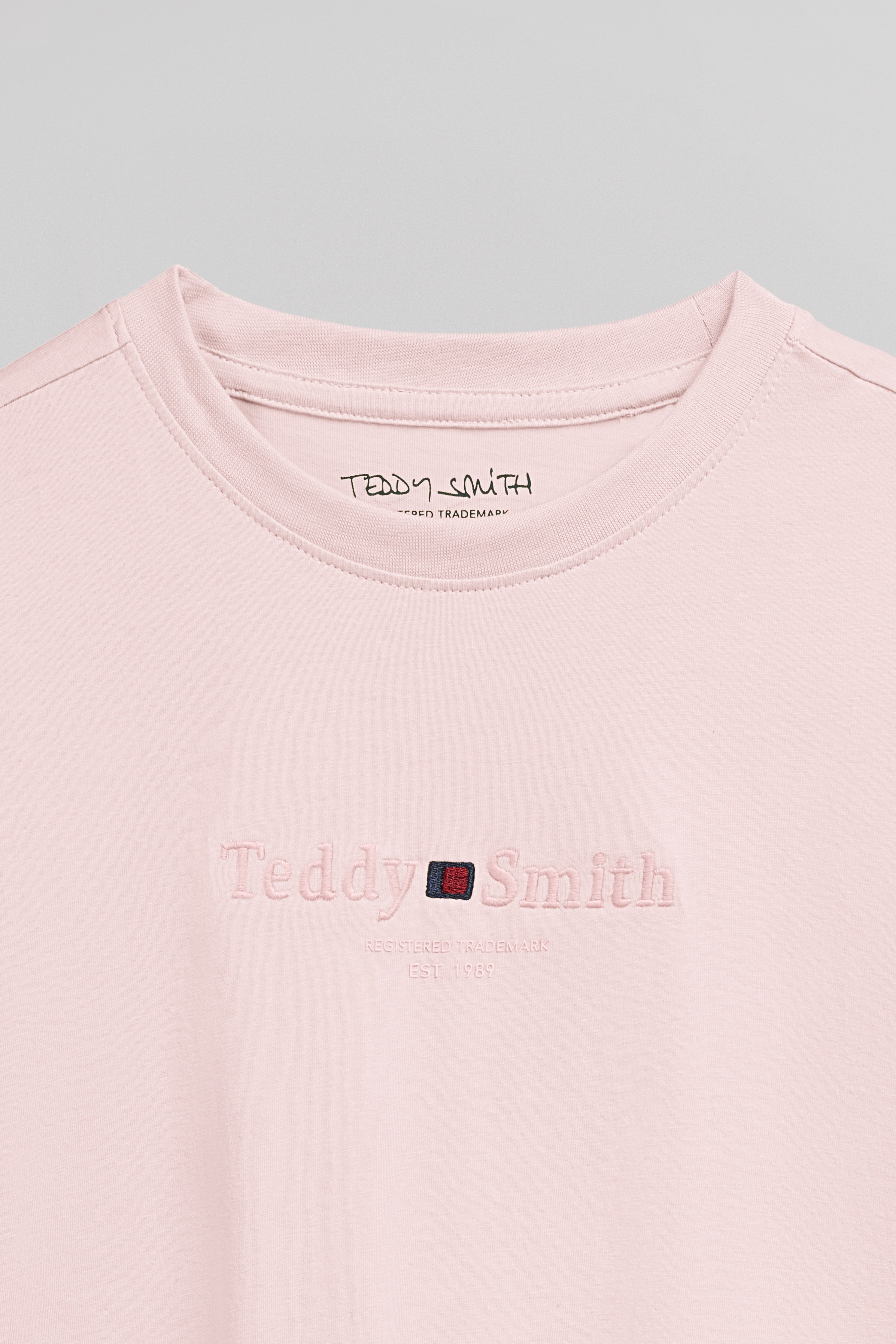 Teddy Smith T-Jim Mc Jr t-shirt rose pastel coton