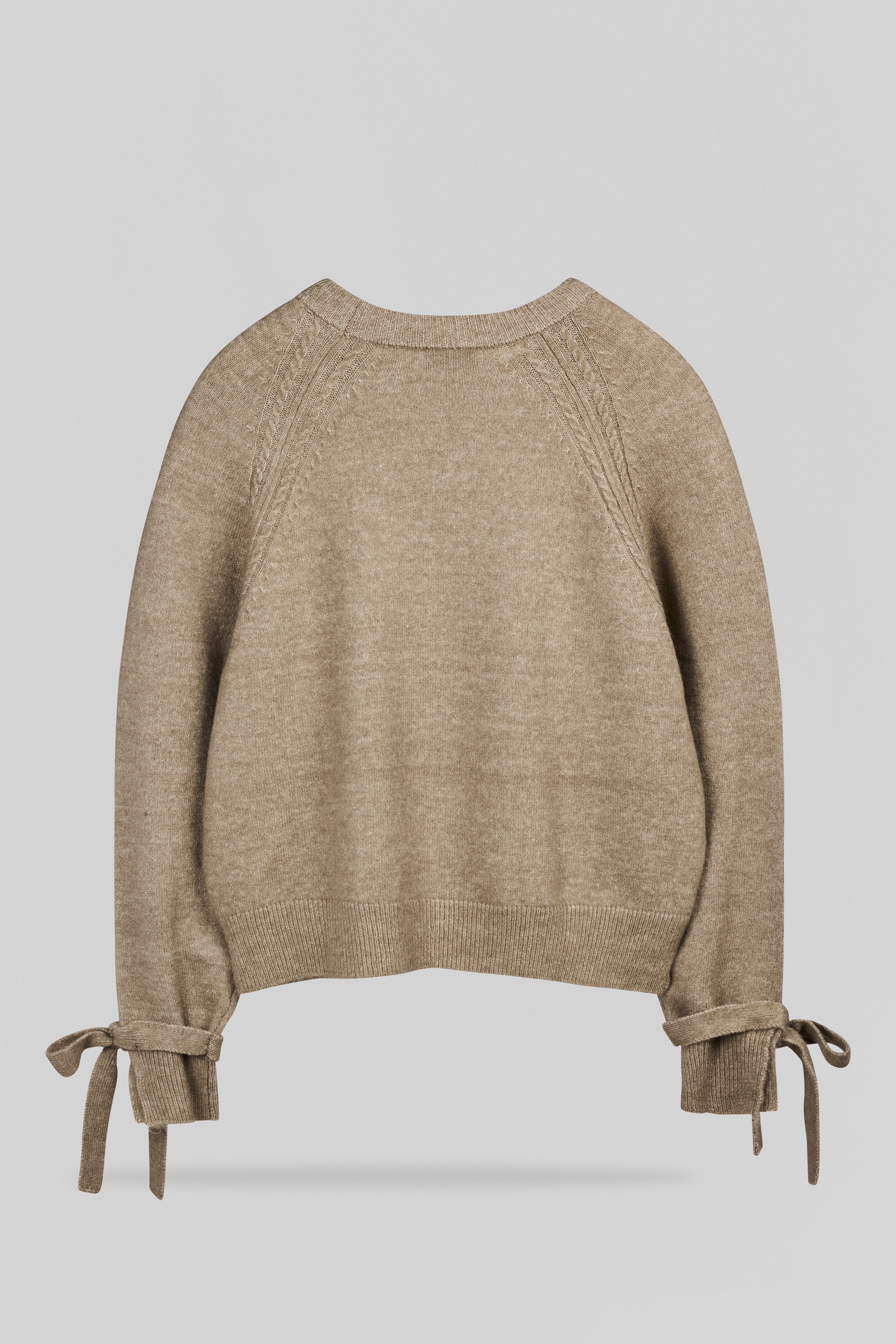 Teddy Smith P-Loki pull maille wolf beige noeuds poignets