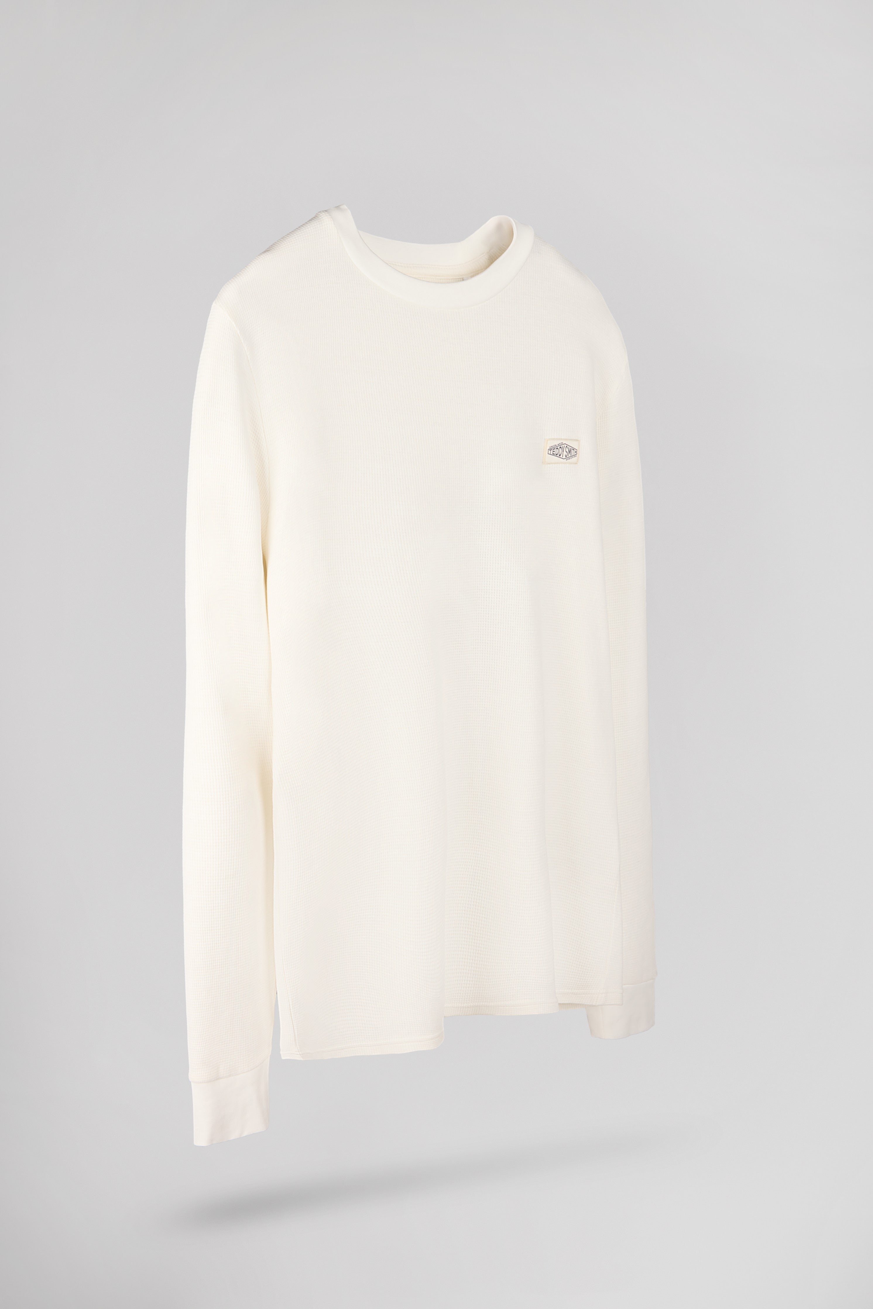 Teddy Smith T-Waffle ML t-shirt manches longues blanc gaufré