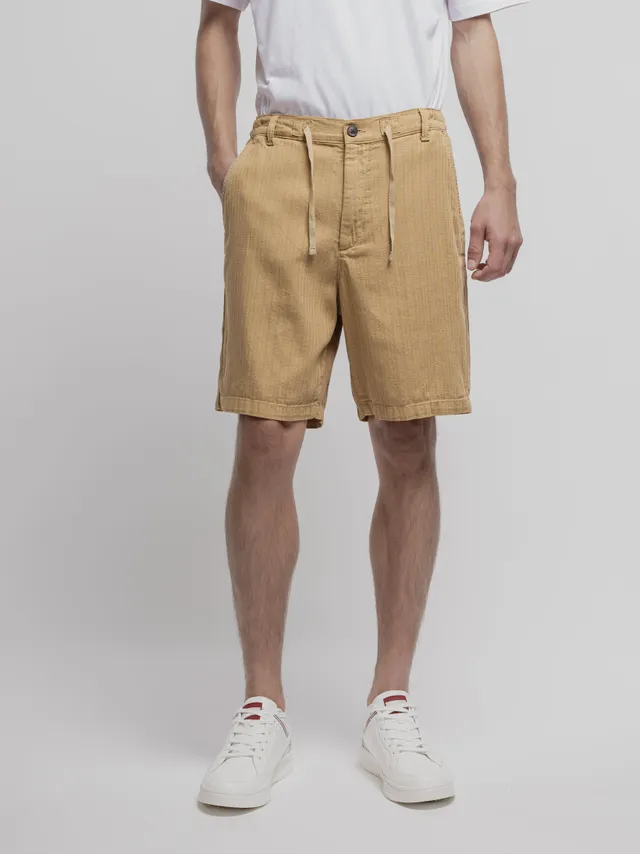 Teddy Smith S-Darius Lin short rayé beige lin