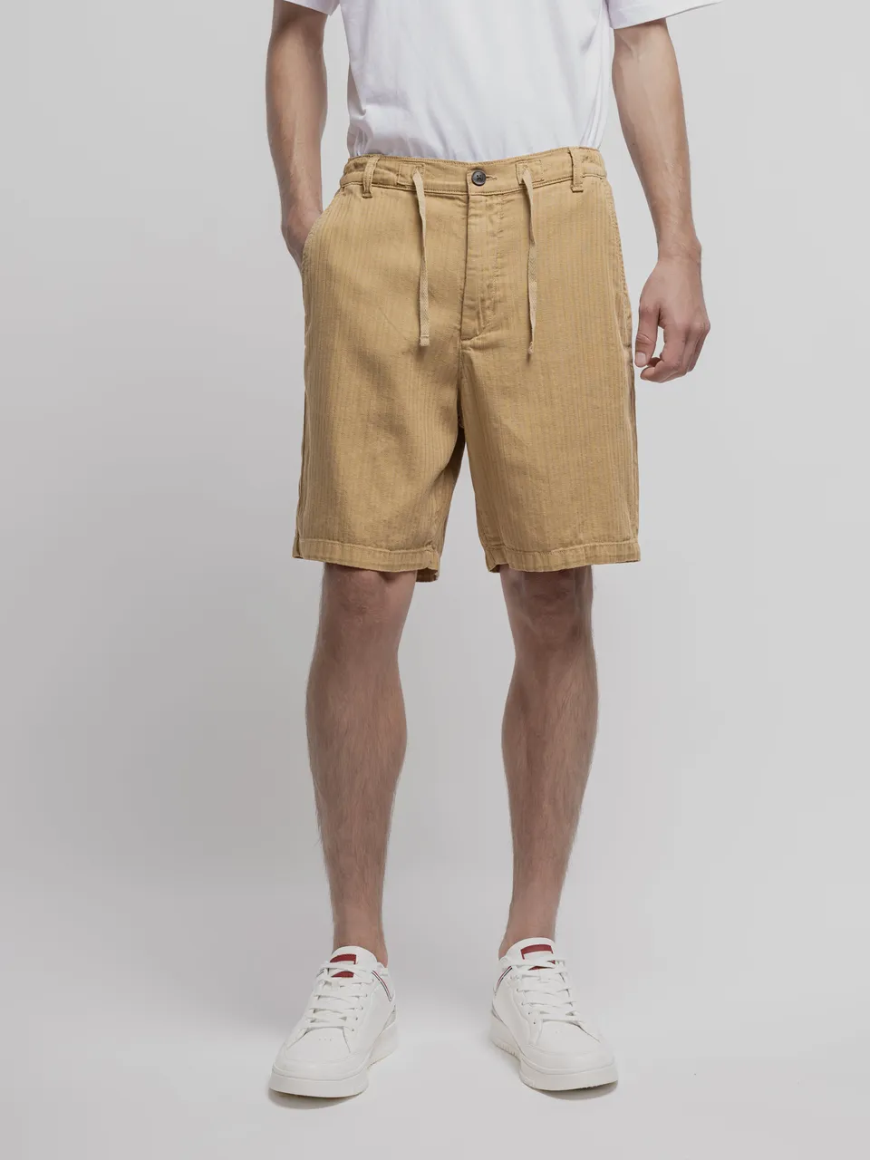 Teddy Smith S-Darius Lin short rayé beige lin