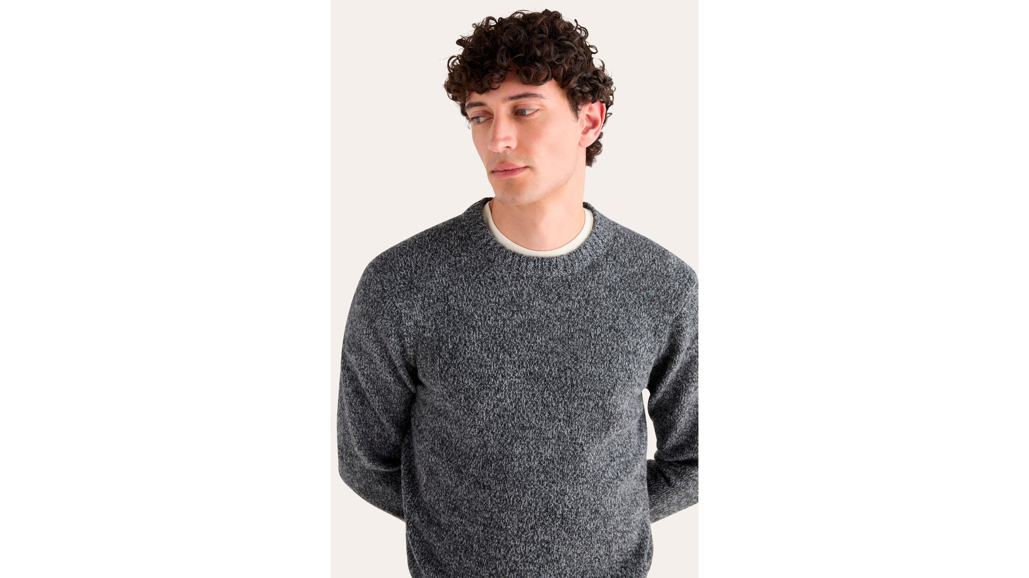 Dockers pull homme col rond premium gris doux