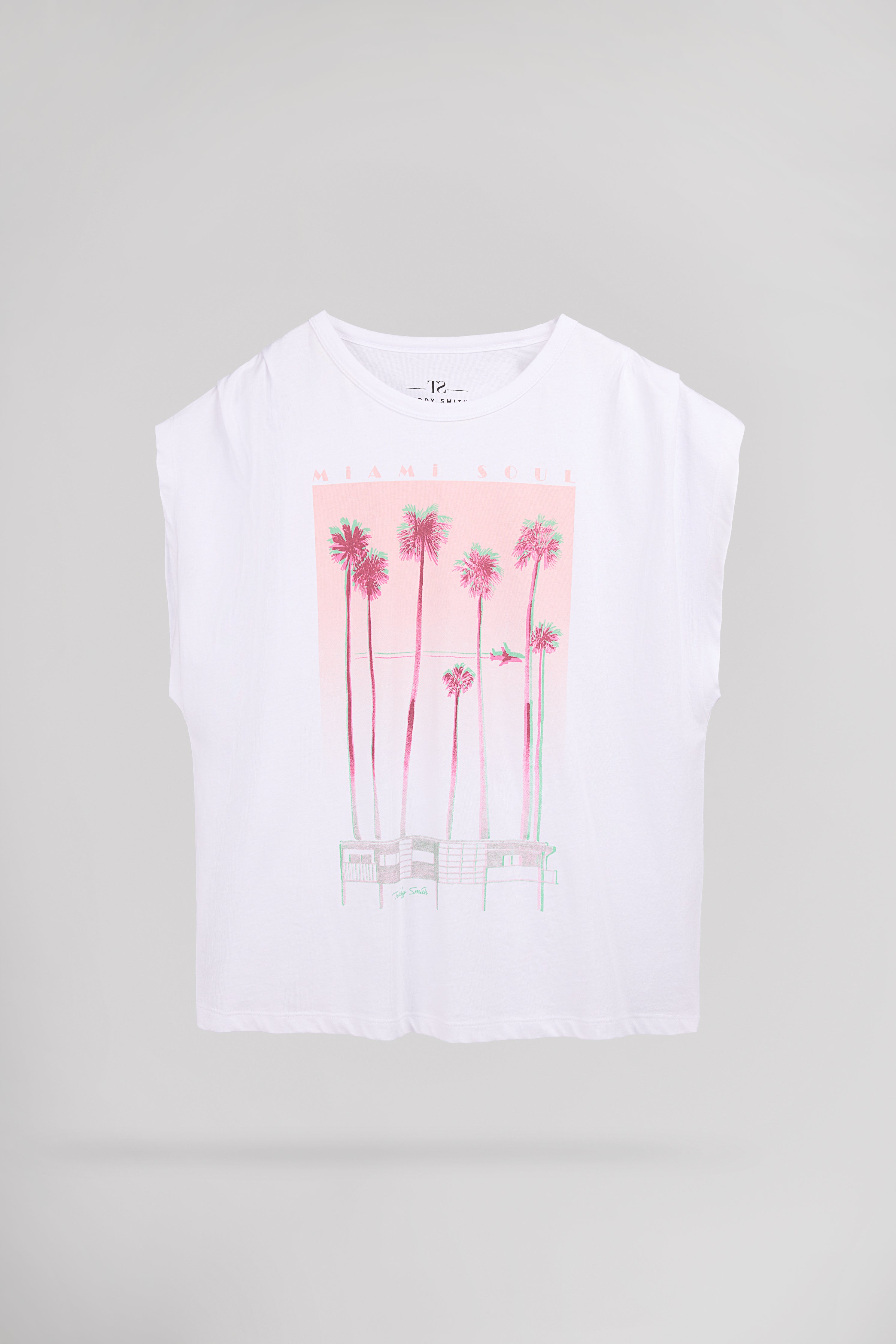 Teddy Smith T-Miami débardeur femme blanc coton