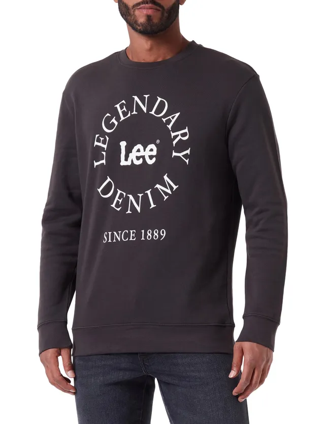 Lee Legendary sweat noir délavé molleton coton