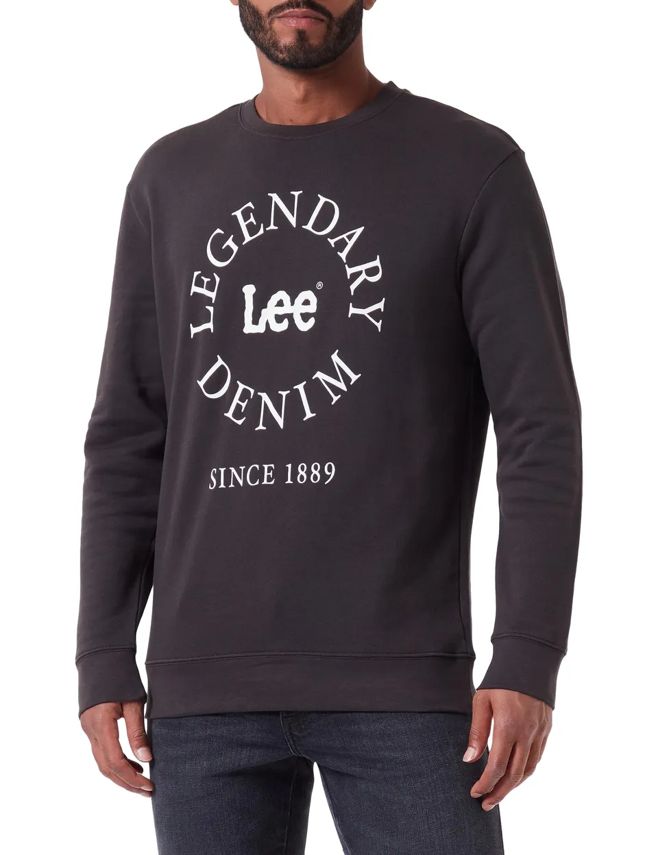 Lee Legendary sweat noir délavé molleton coton