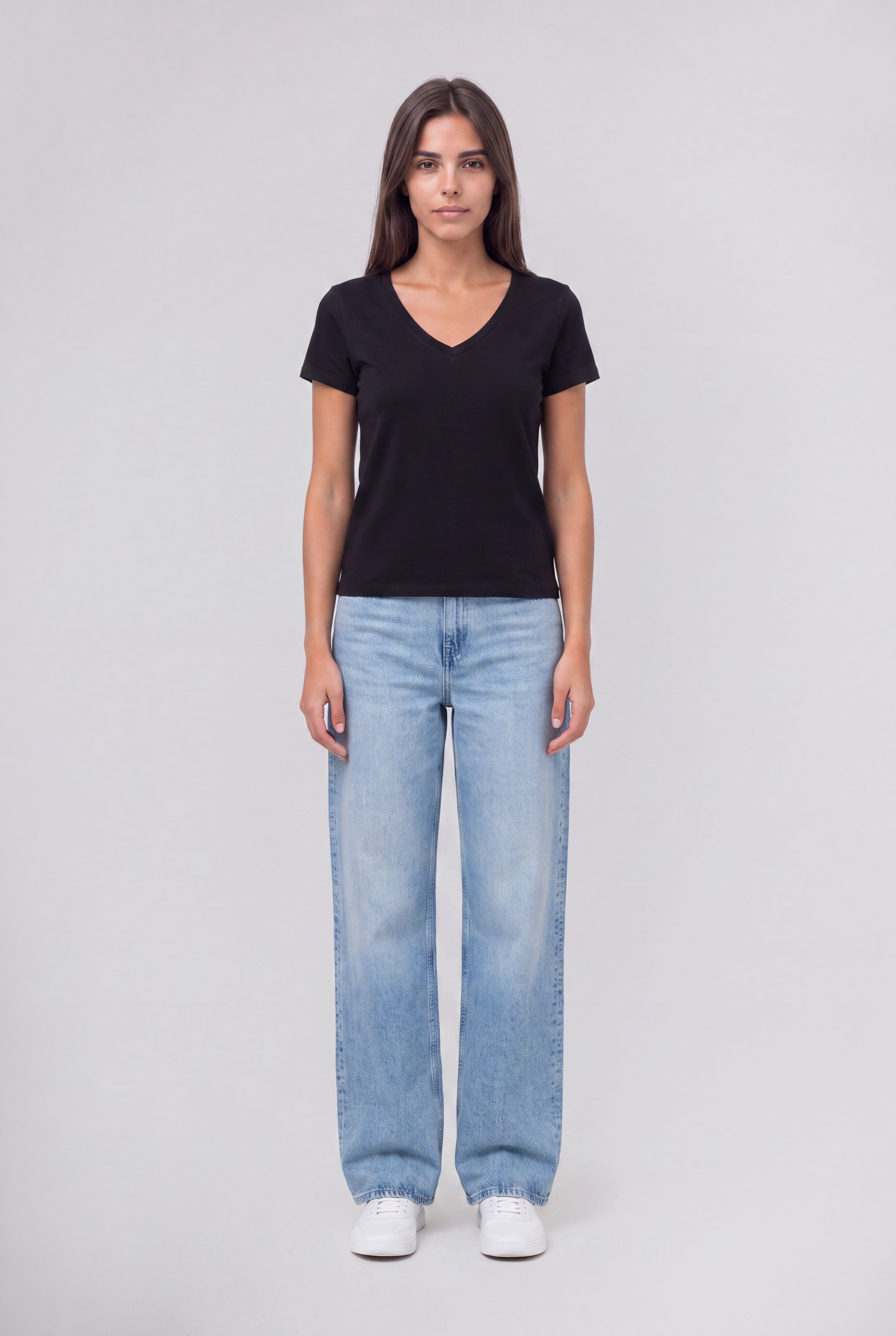 Teddy Smith T-Mia MC t-shirt col V noir coton modal