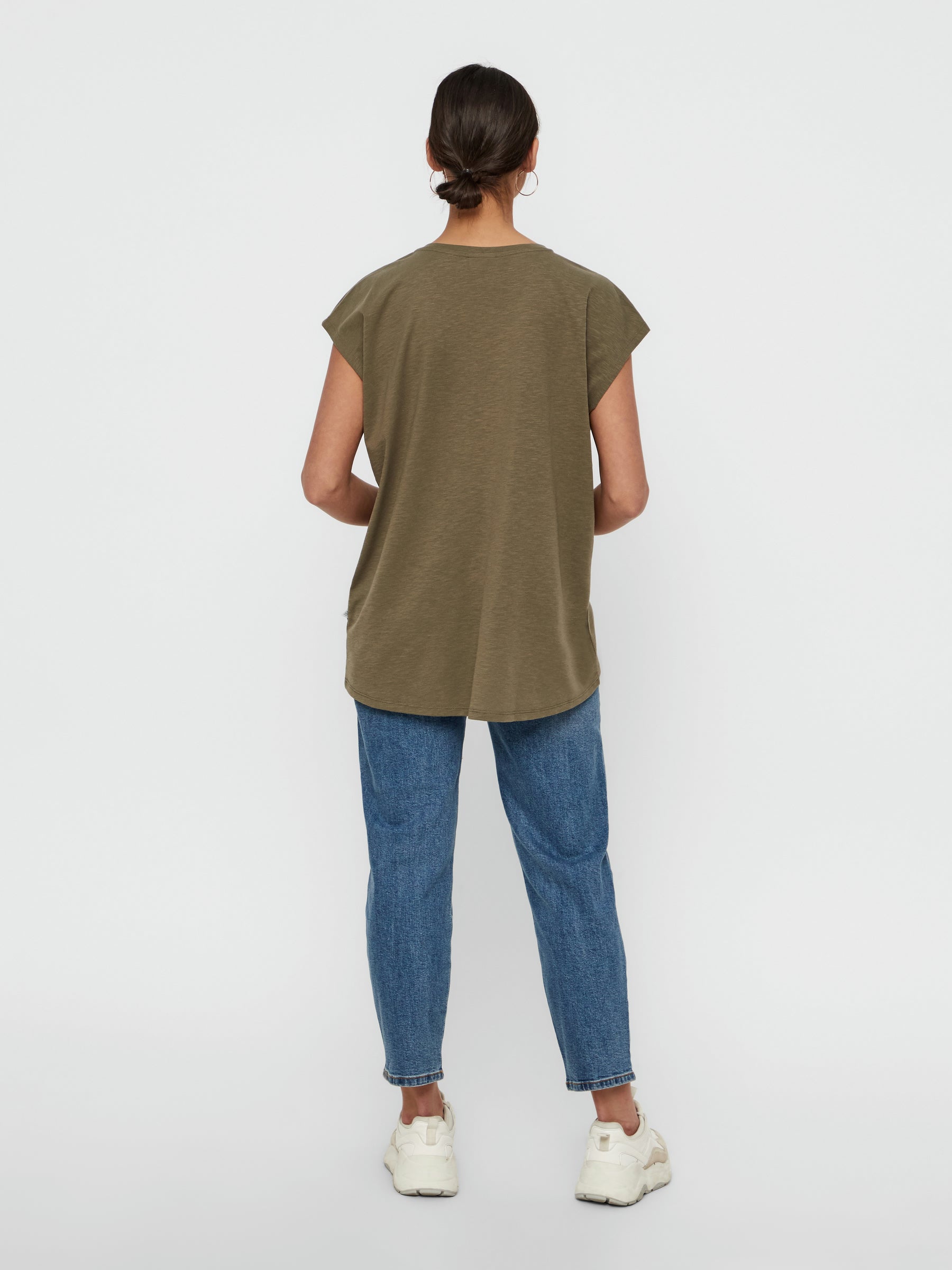 Noisy May t-shirt oversize col rond dos long