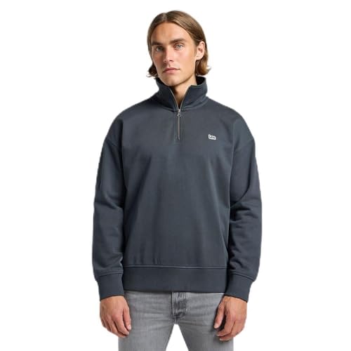 Lee Half Zip Sweatshirt sweat homme noir délavé L coton