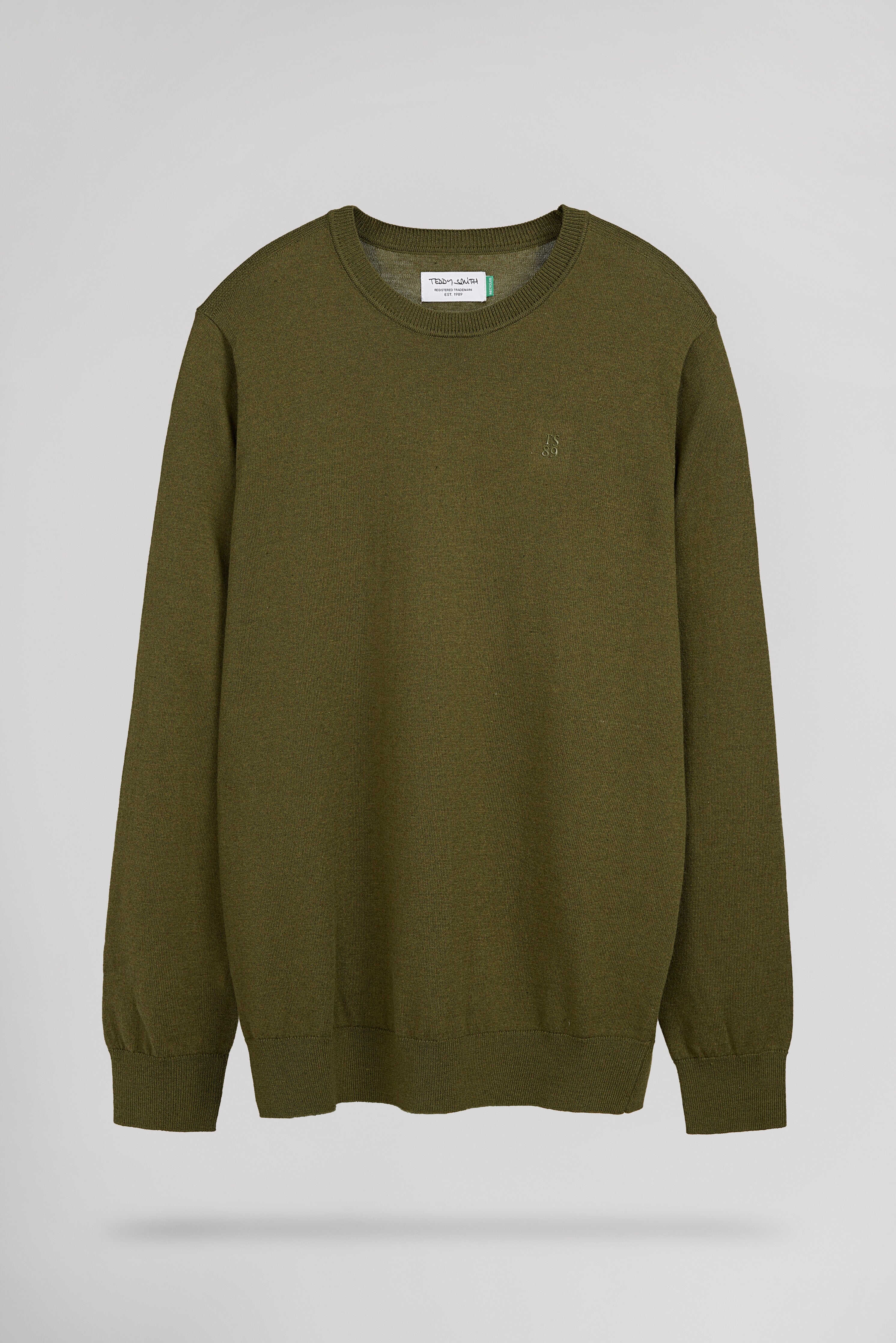 Teddy Smith P-Martino pull olive col rond homme