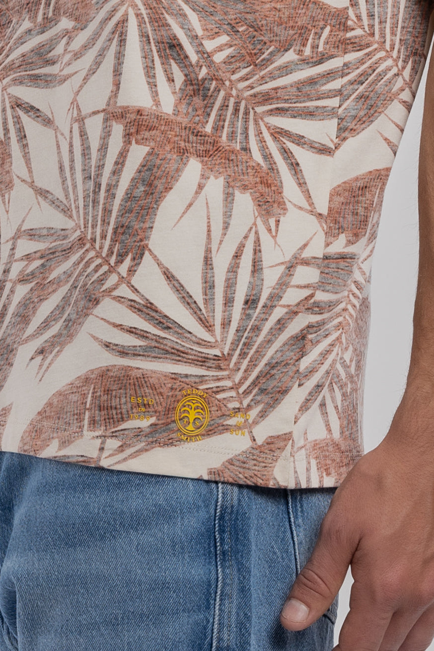 Teddy Smith T-Areski MC t-shirt floral crème homme