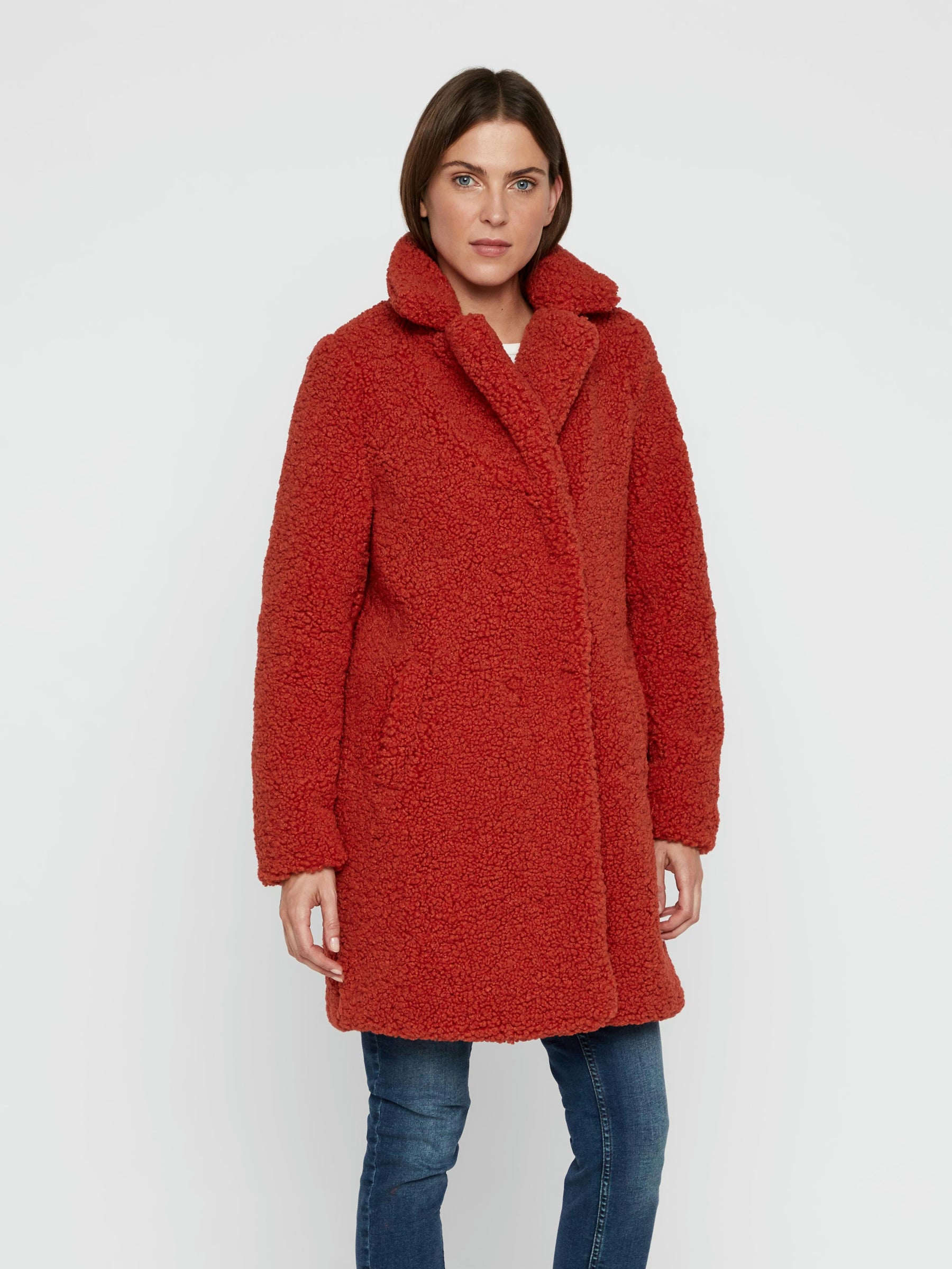 Noisy May manteau teddy boutons doublé 77 cm